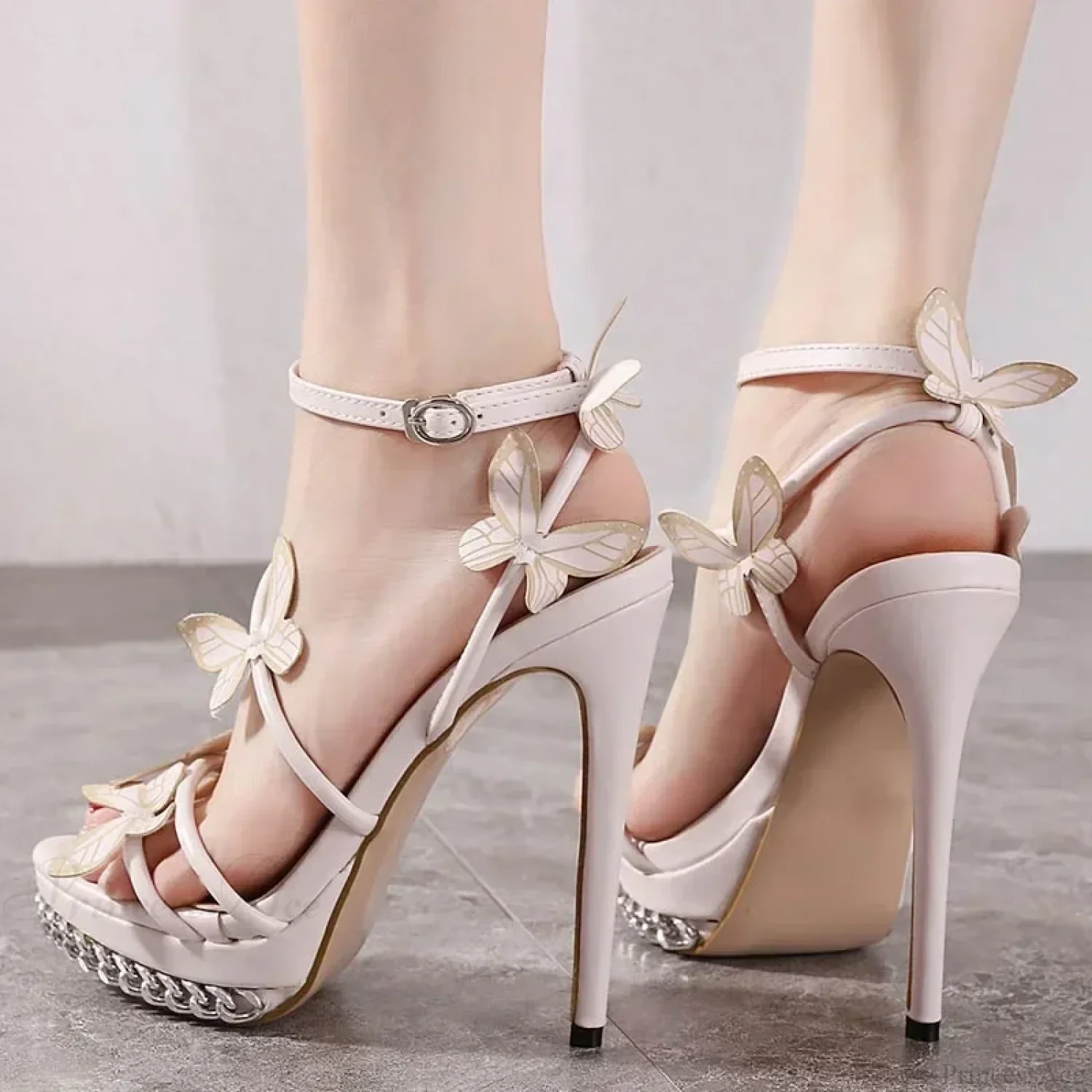 Sexy Stiletto Sandals Narrow Band Butterfly-KnotBuckle Strap 14CM High Quality Ladies High Heel - Image 5