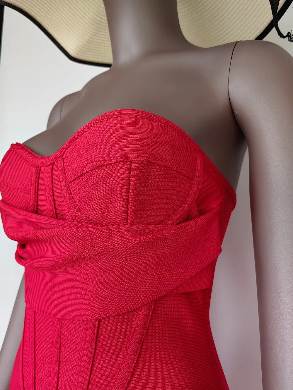 Sexy Strapless Backless Split Bustier Red Party Dress - Image 5