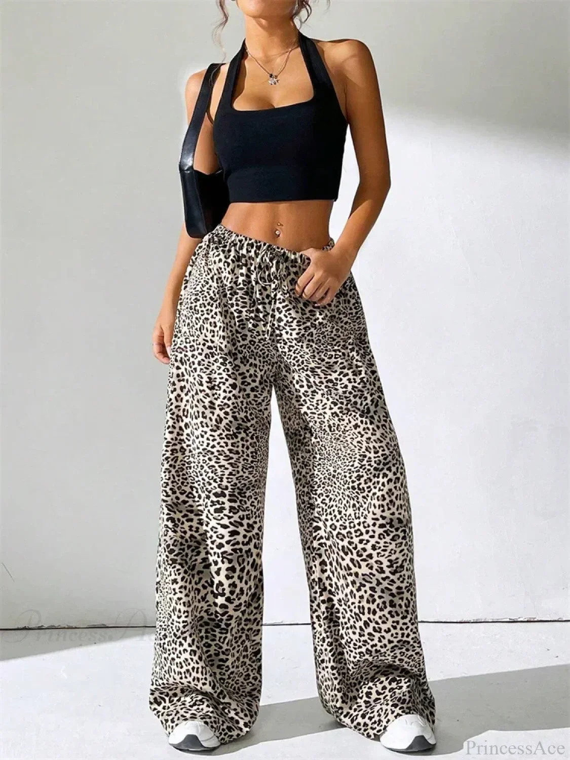 Sexy Striped Side Split Tie-Up Wide-Leg Sweatpant - Image 3
