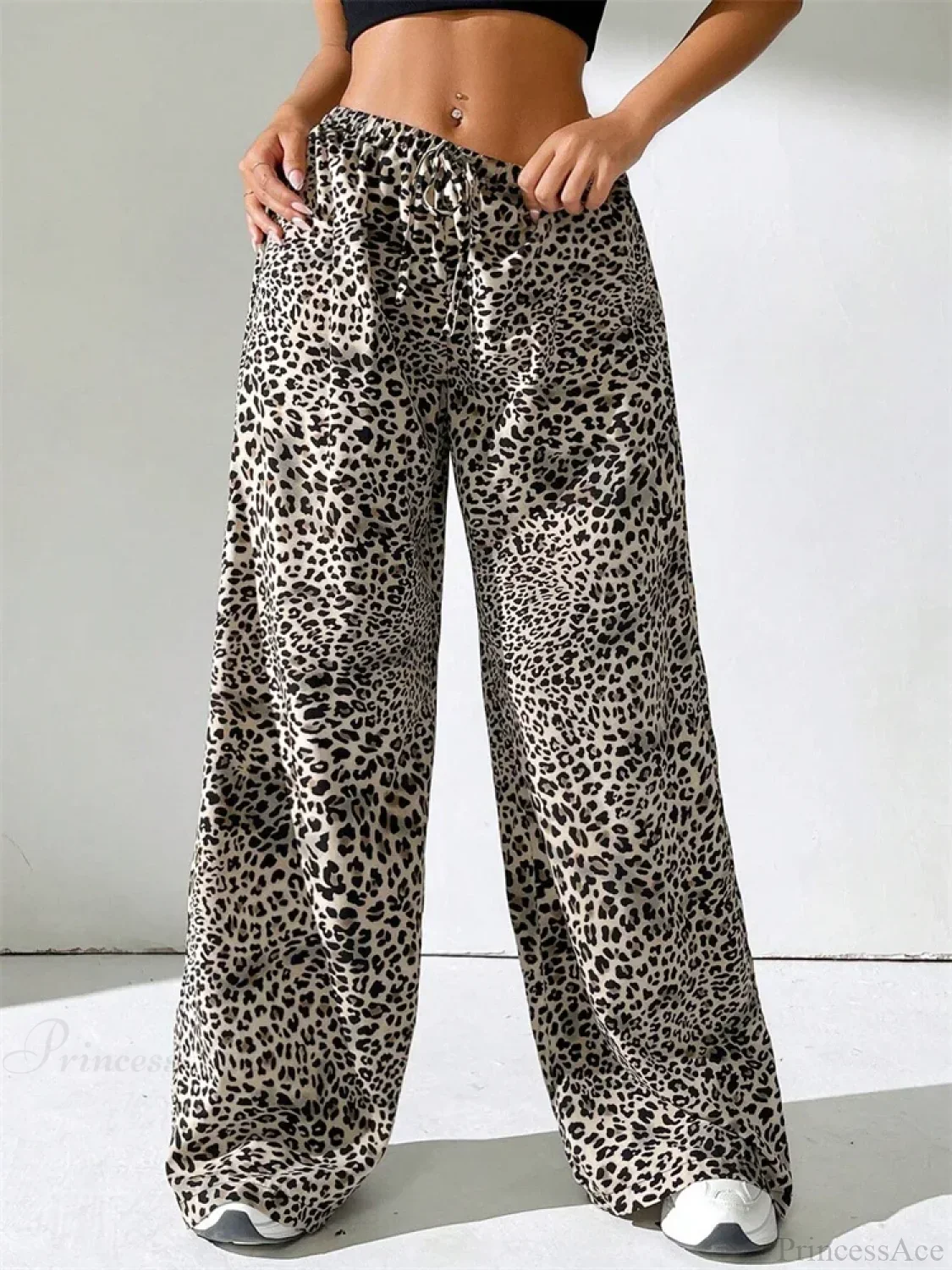 Sexy Striped Side Split Tie-Up Wide-Leg Sweatpant - Image 4
