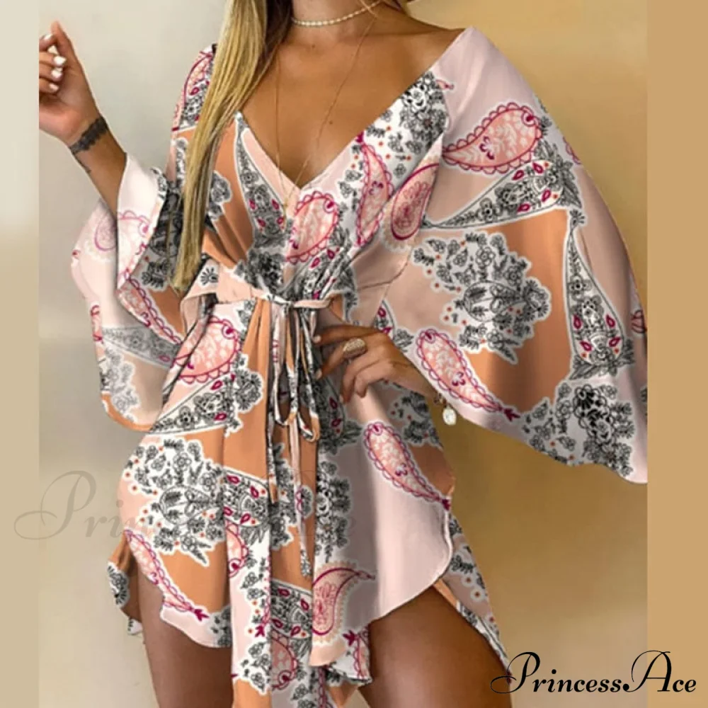 Sexy V-Neck Leopard Foliage Mini Dress - Image 10