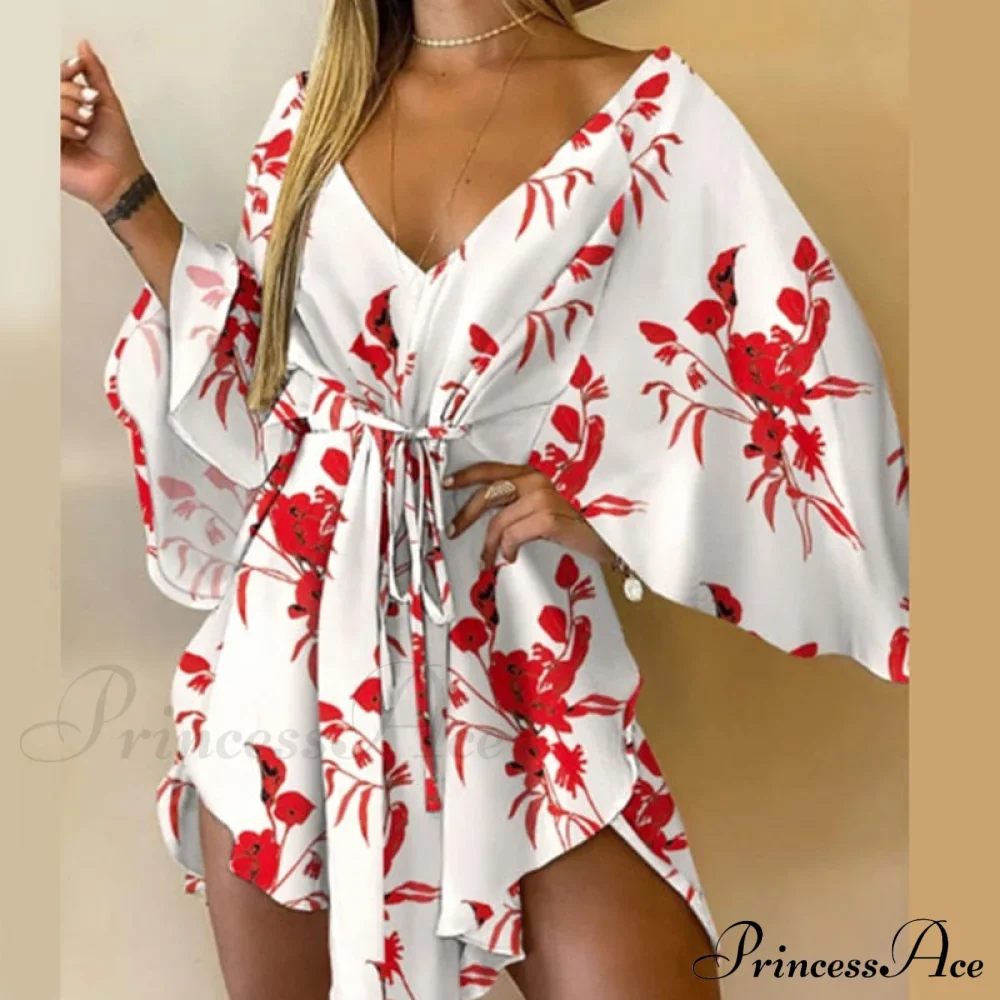 Sexy V-Neck Leopard Foliage Mini Dress - Image 6