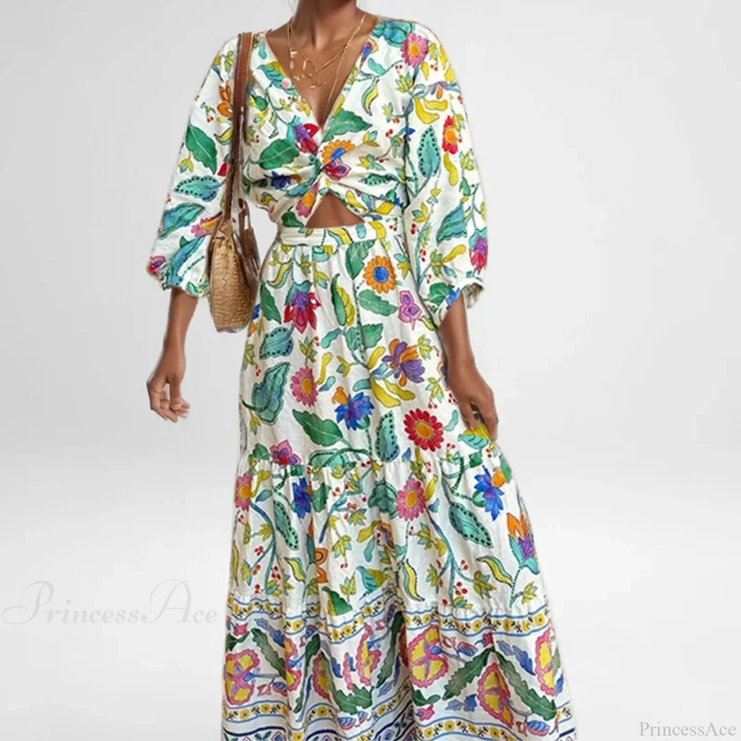 Sexy Waist Cinching Floral Dress - Image 2