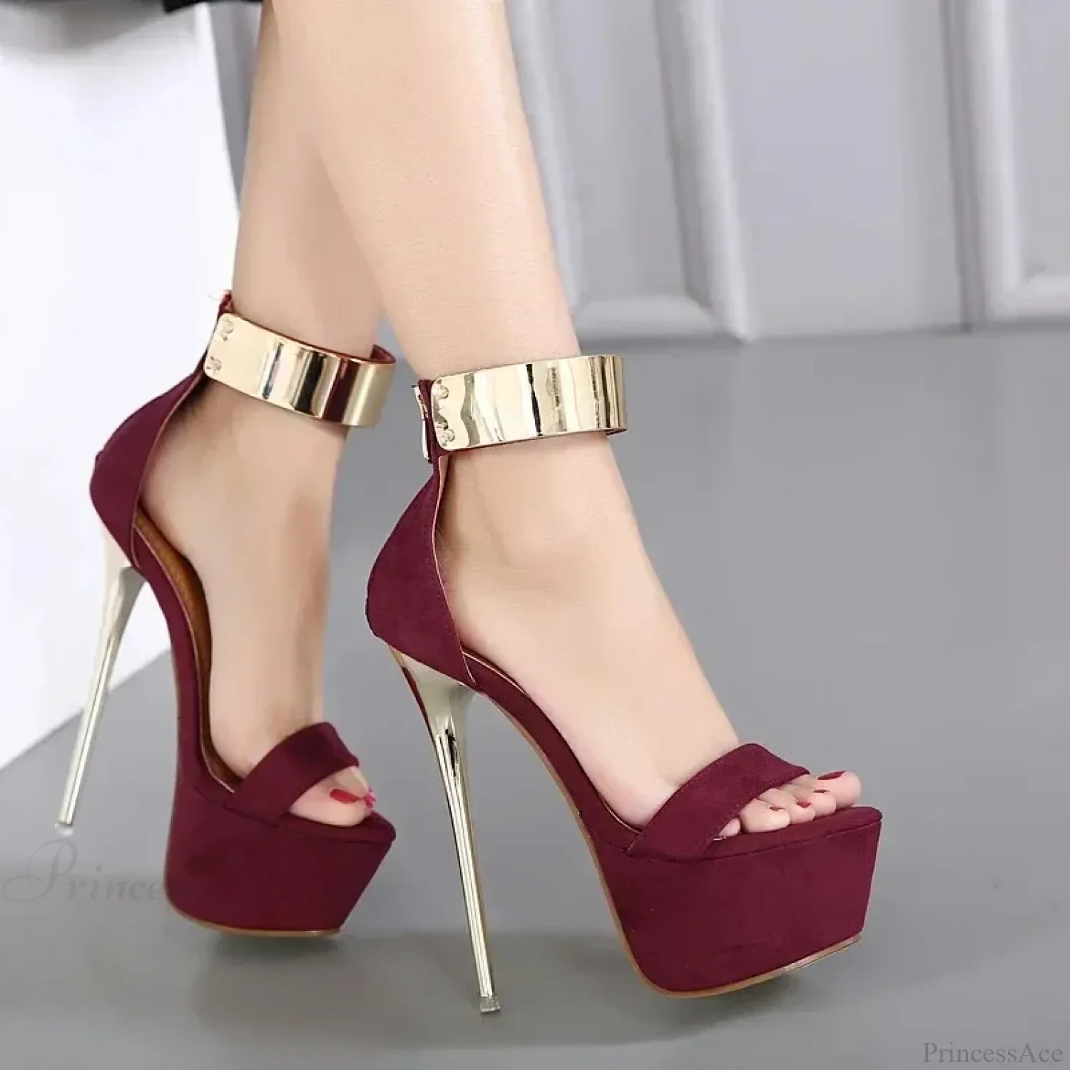 Sexy Women's Sandals 16CM High Heels Summer Open Toe Zippers Party Night Club High Heel - Image 2