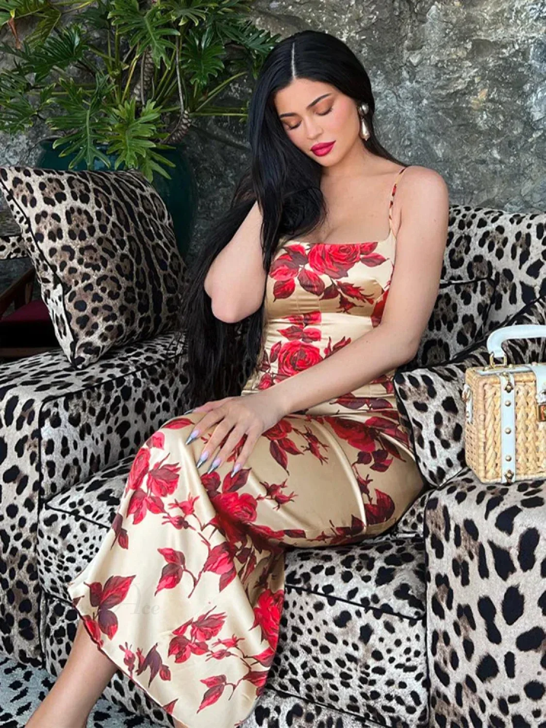 Sexy Y2K Floral Print Backless Bodycon Midi Dress - Image 3