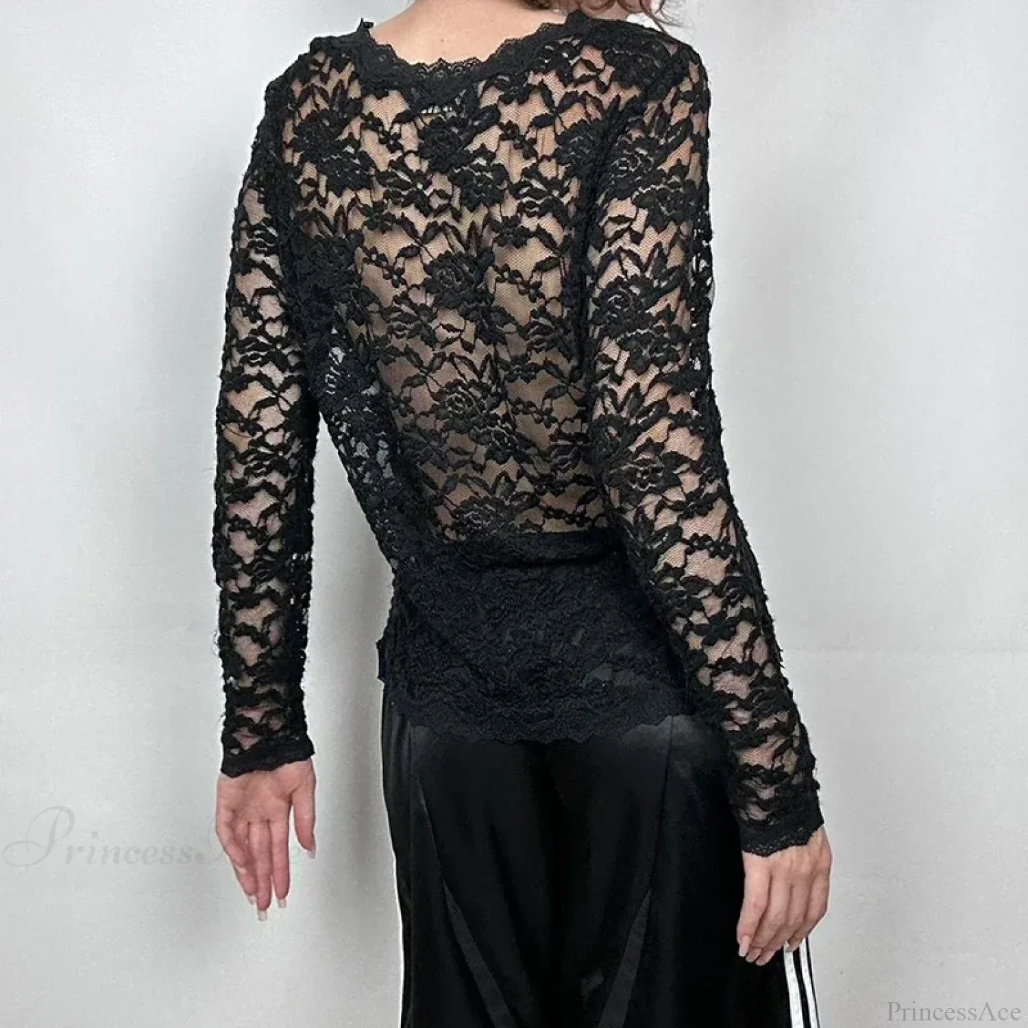 Sheer Button-up Knit Top - Image 2