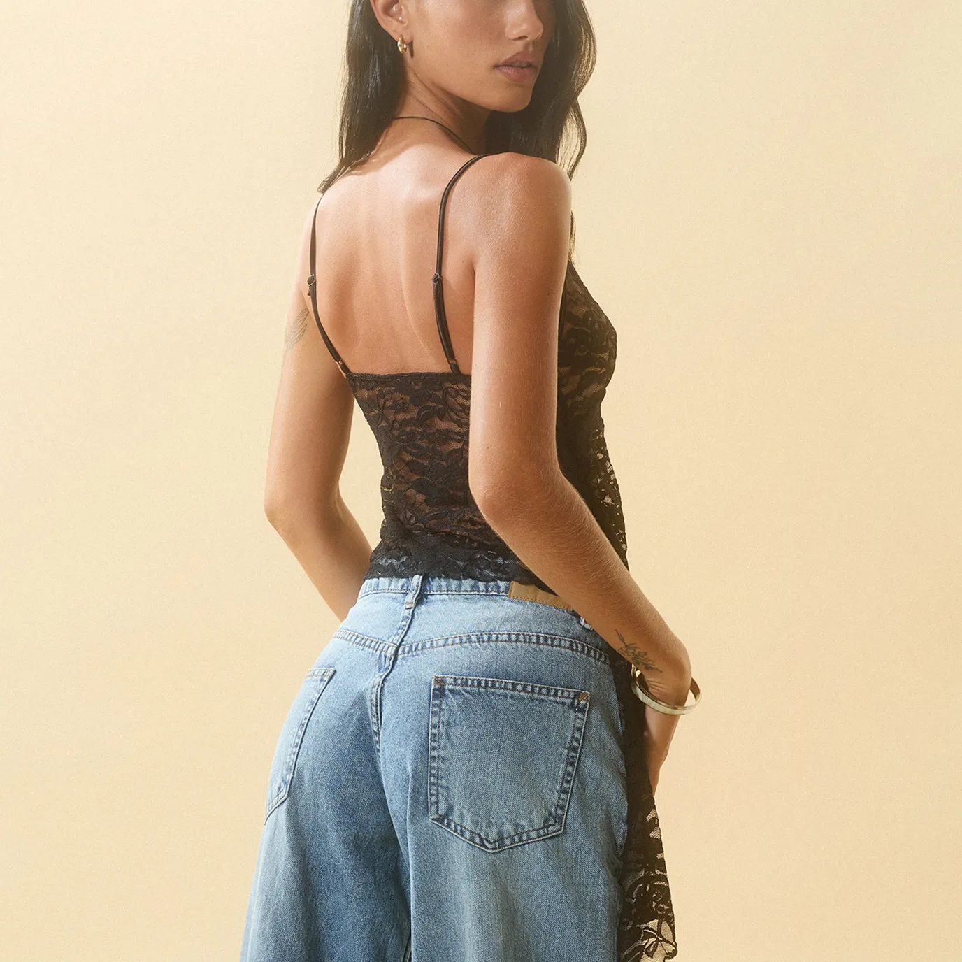 Sheer Floral Lace Crop Top - Image 4