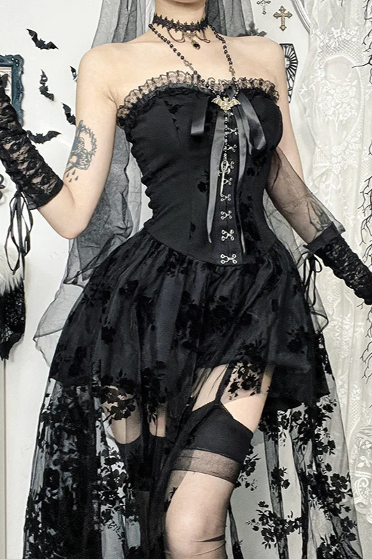 Sheer Lace Gothic Dress - Image 3