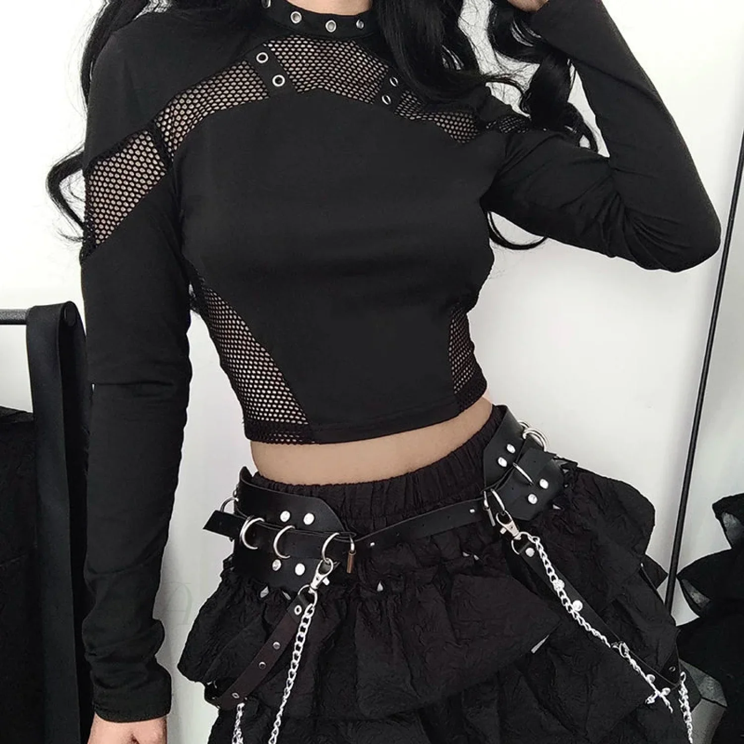 Sheer Mesh Knit Top