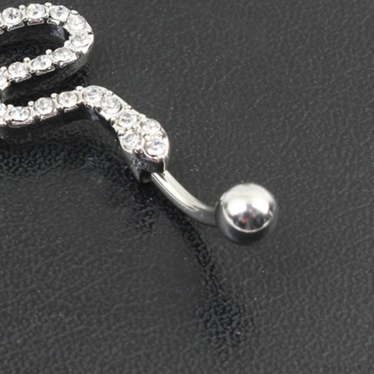 Shimmering Serpent Medieval Zircon Belly Ring - Image 3
