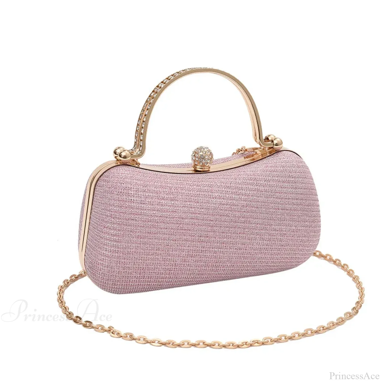 Shiny Heart Shape Evening Clutch Chain Shoulder Bag - Image 2