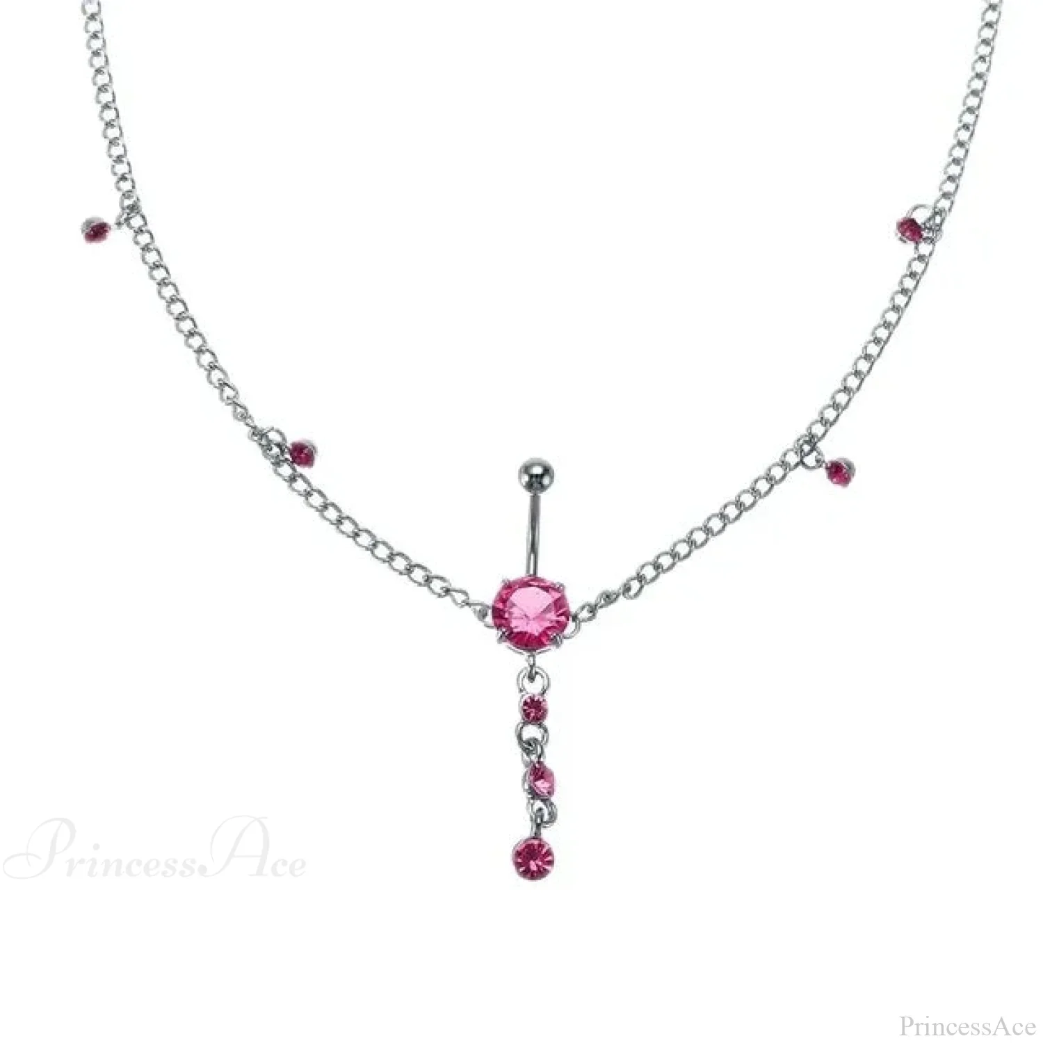 Shiny Metal Chain Dark Belly Ring - Image 16