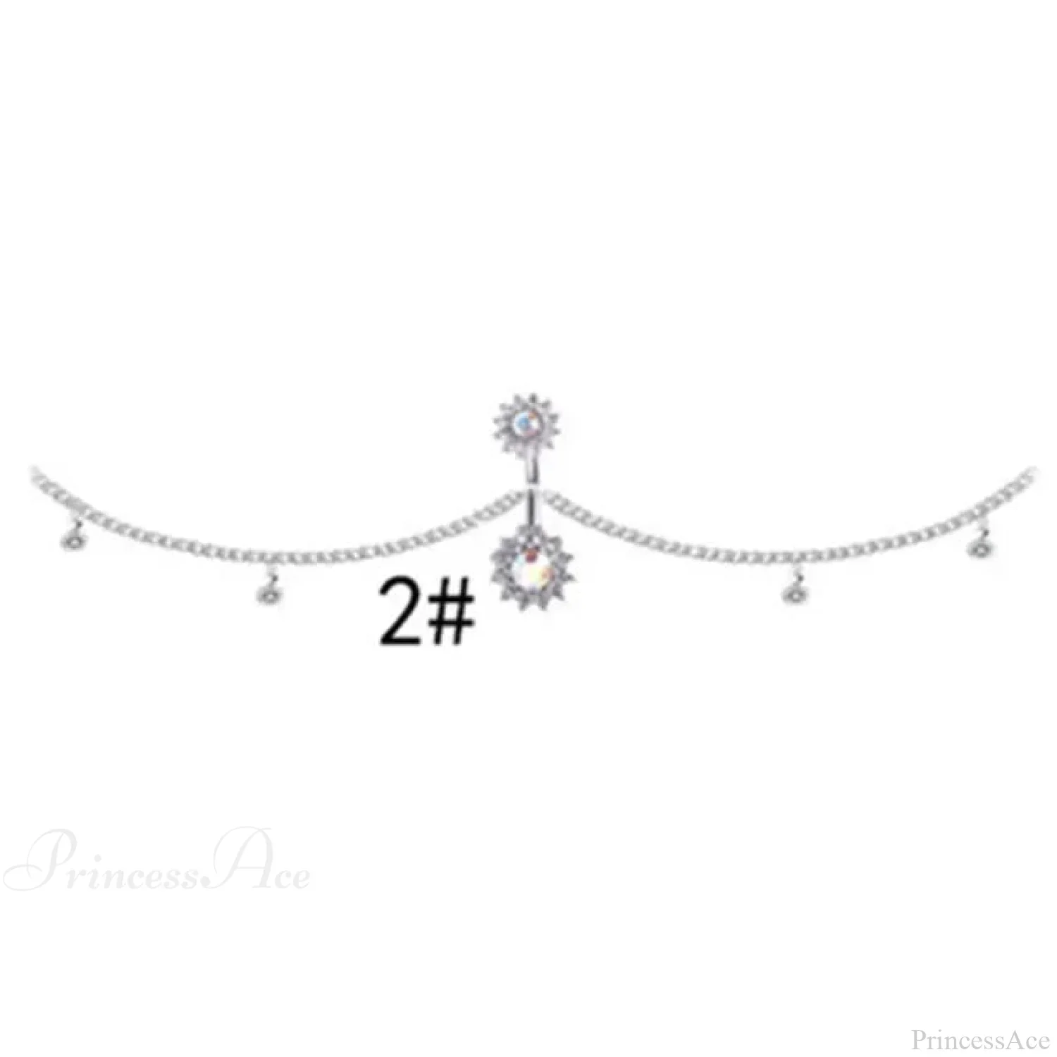 Shiny Metal Chain Dark Belly Ring - Image 4