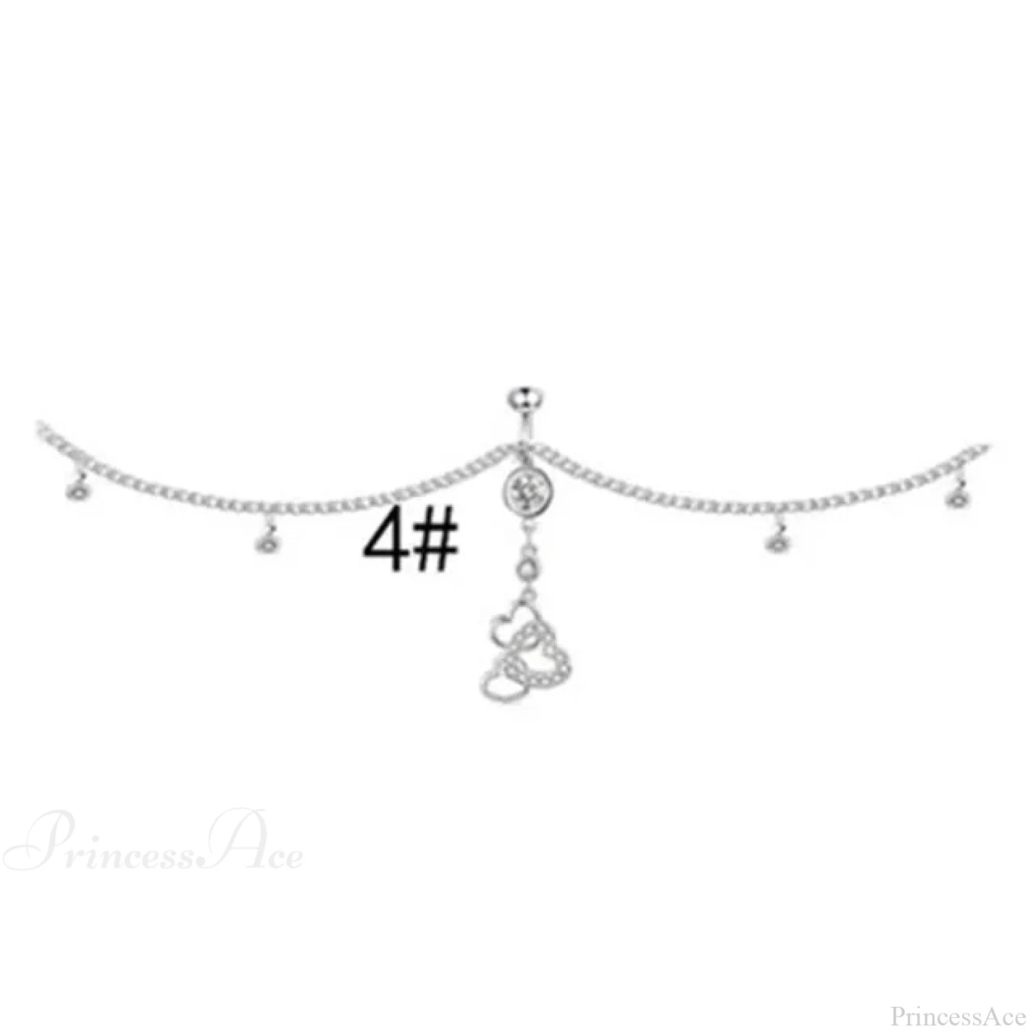 Shiny Metal Chain Dark Belly Ring - Image 6