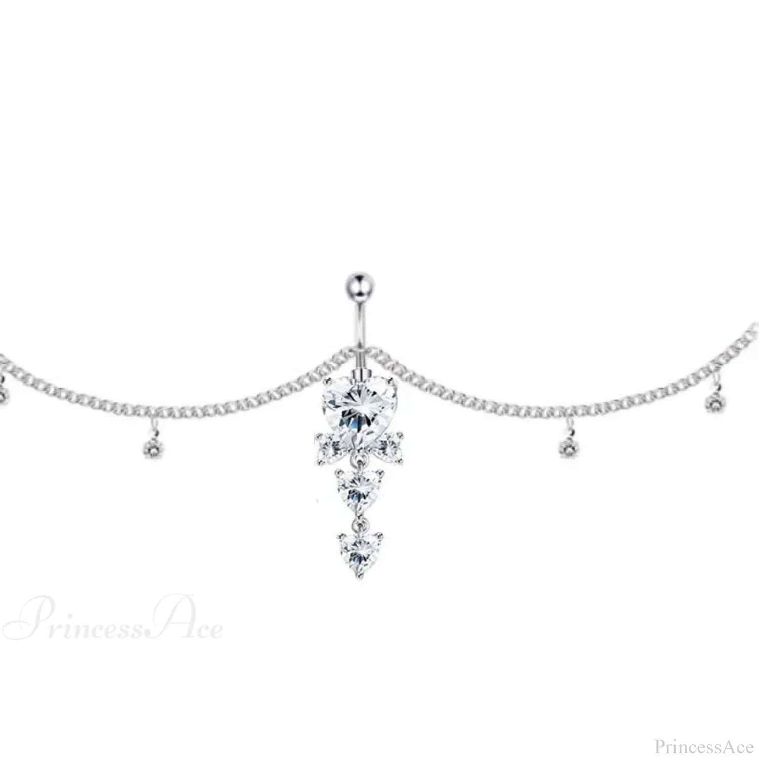 Shiny Metal Chain Dark Belly Ring - Image 7