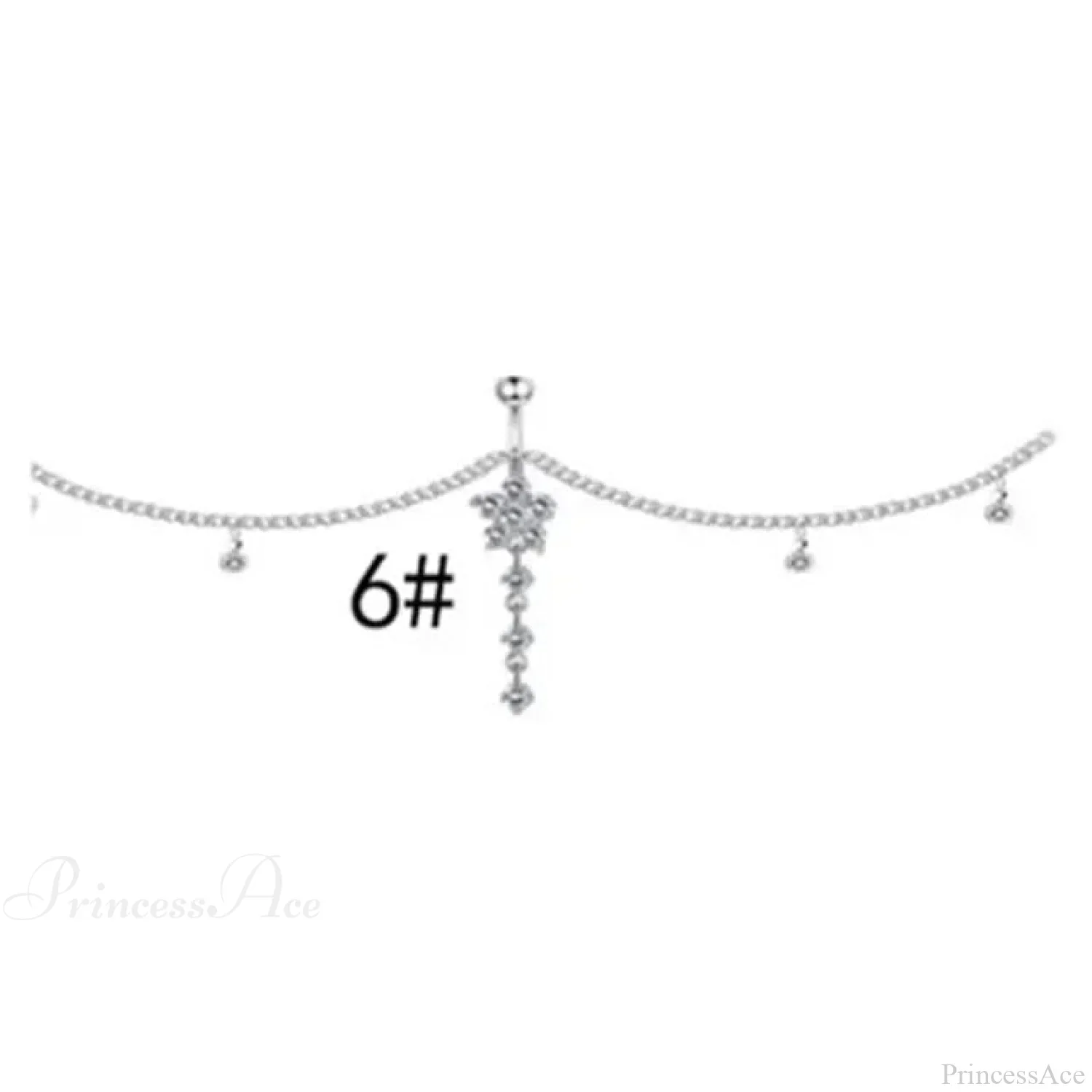 Shiny Metal Chain Dark Belly Ring - Image 8