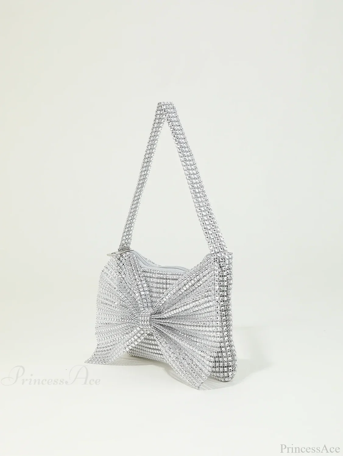 Shiny Rhinestone Bow Evening Clutch Bag - Image 4