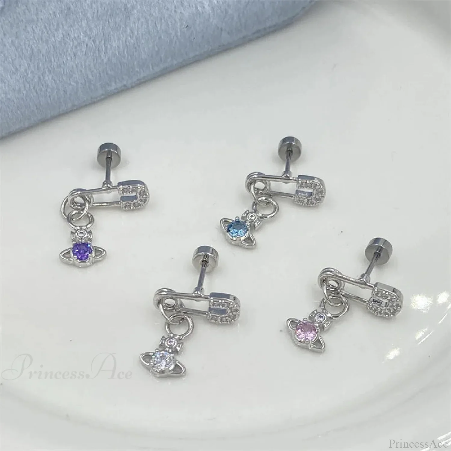 Shiny Saturn 316L Stainless Steel Stud Earring - Image 9