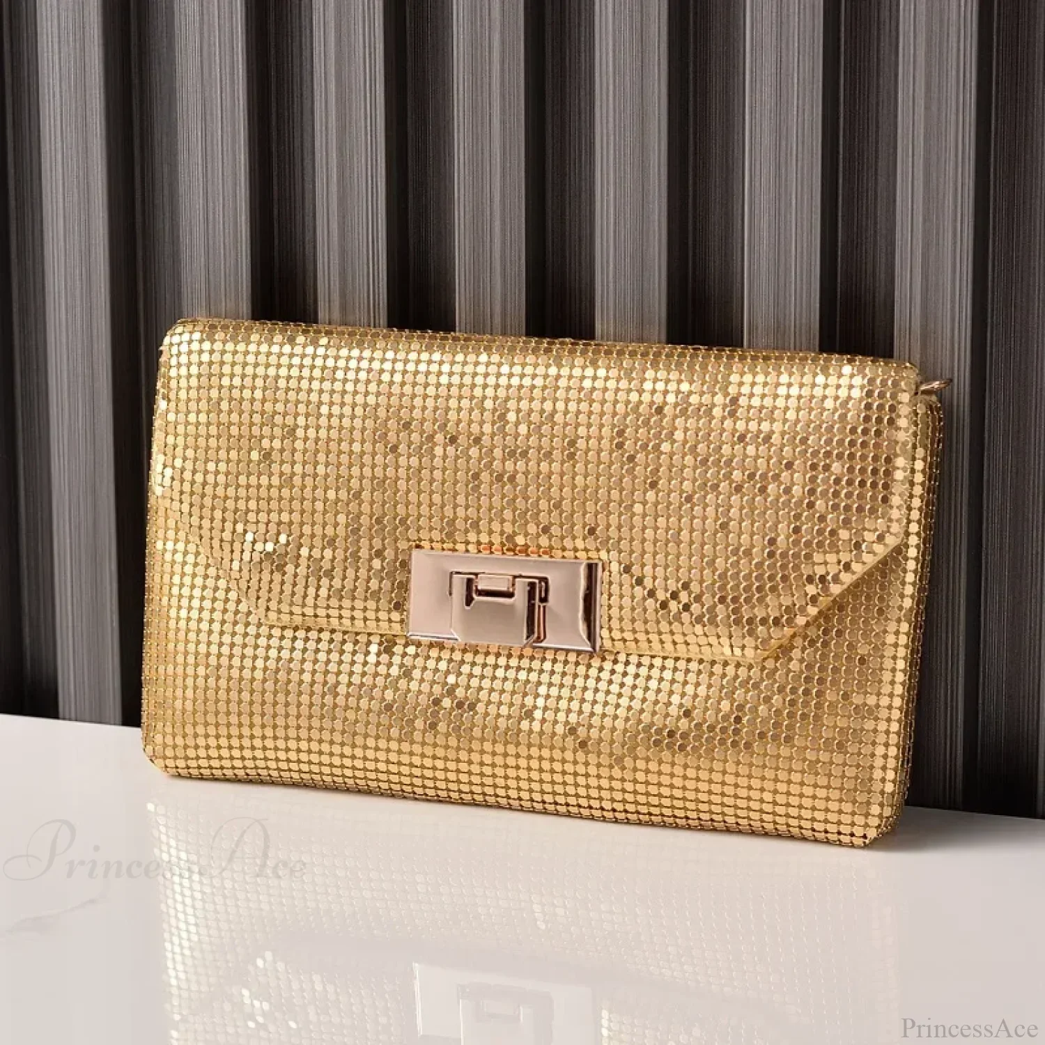 Shiny Sequins Evening Clutch Wristlet - Image 3