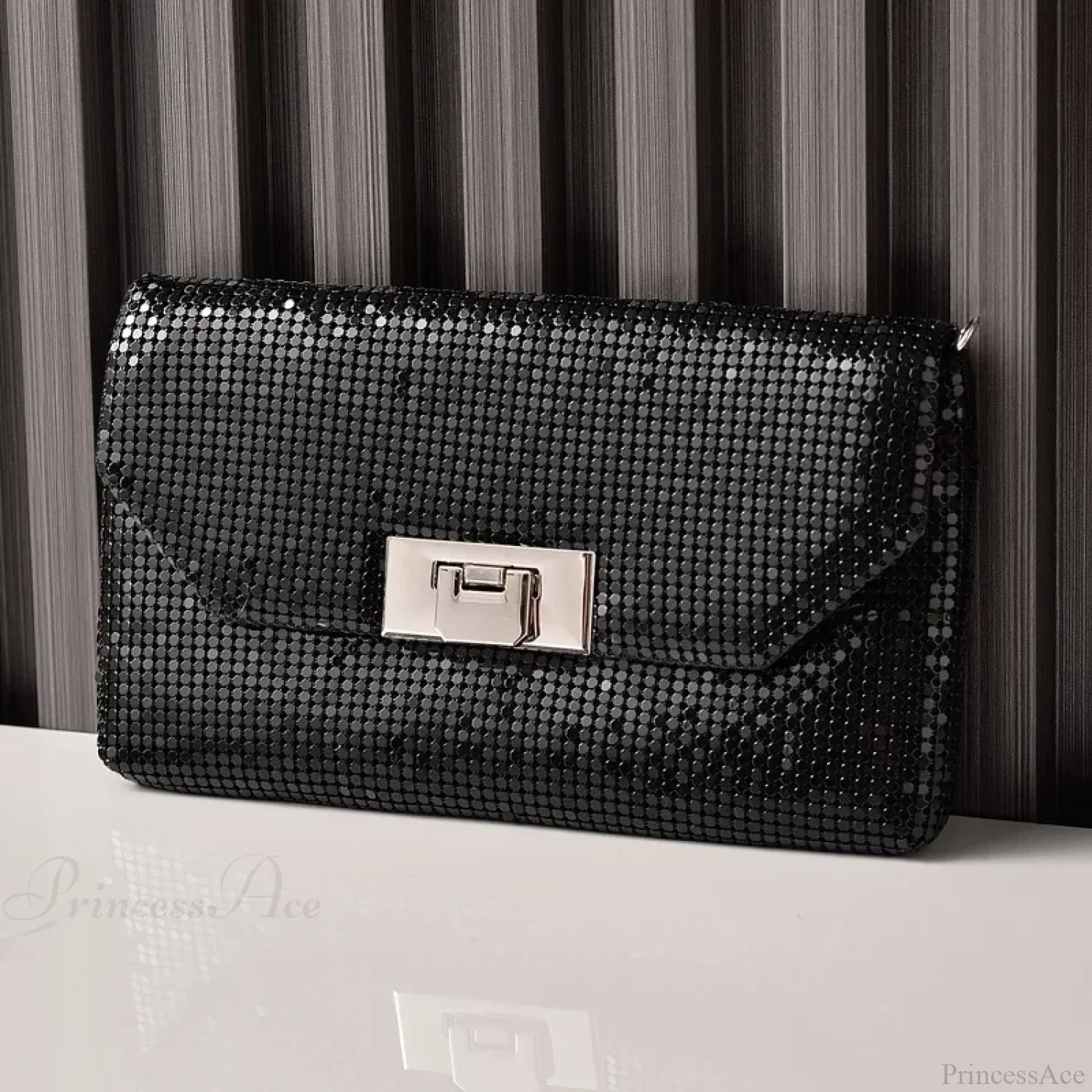 Shiny Sequins Evening Clutch Wristlet - Image 5