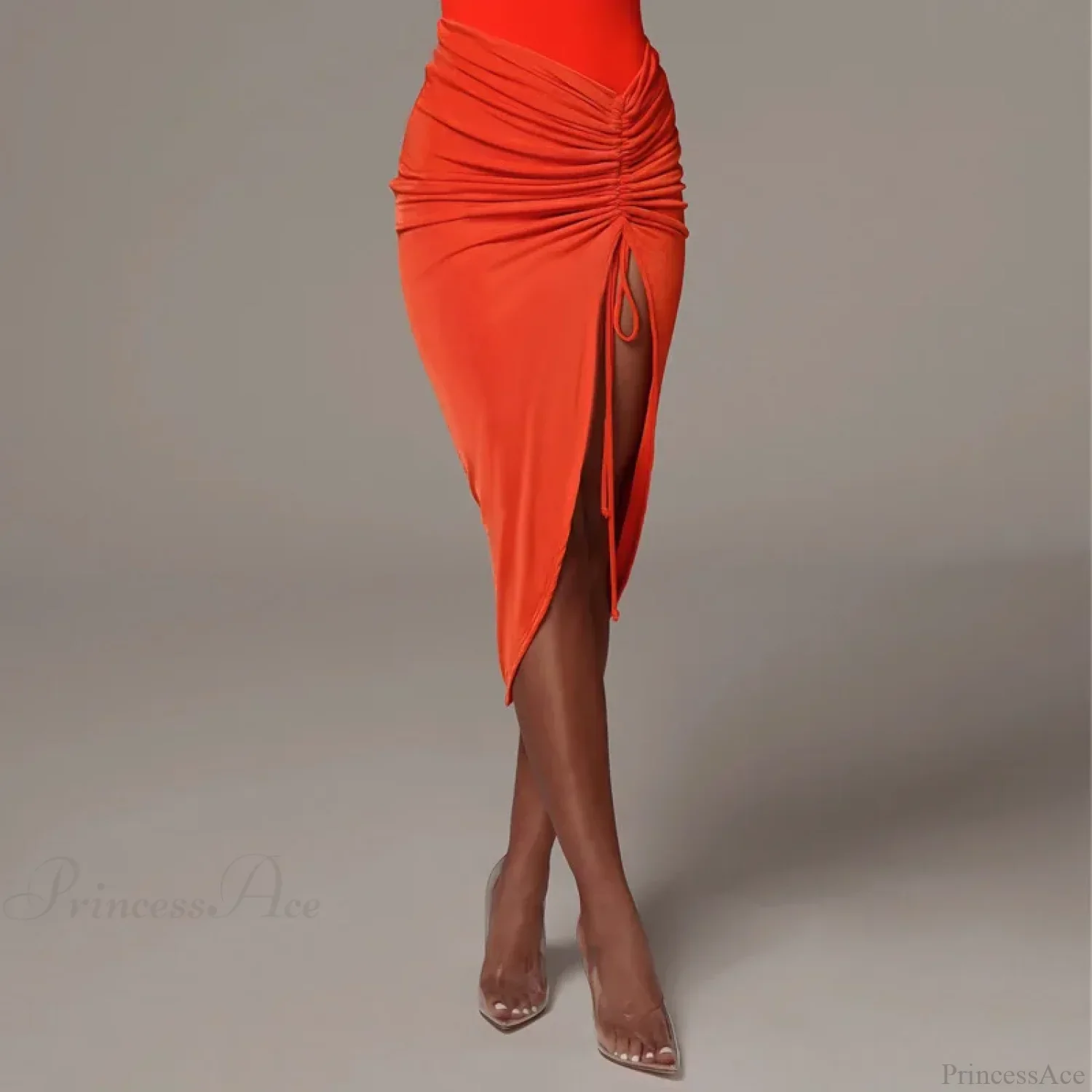 Shirring Pleated Wrap Hip Skirt - Image 6