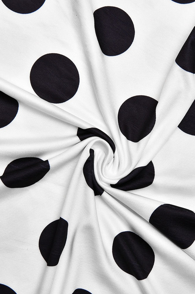 Short Sleeve Retro Dot Print Blouse - Image 5