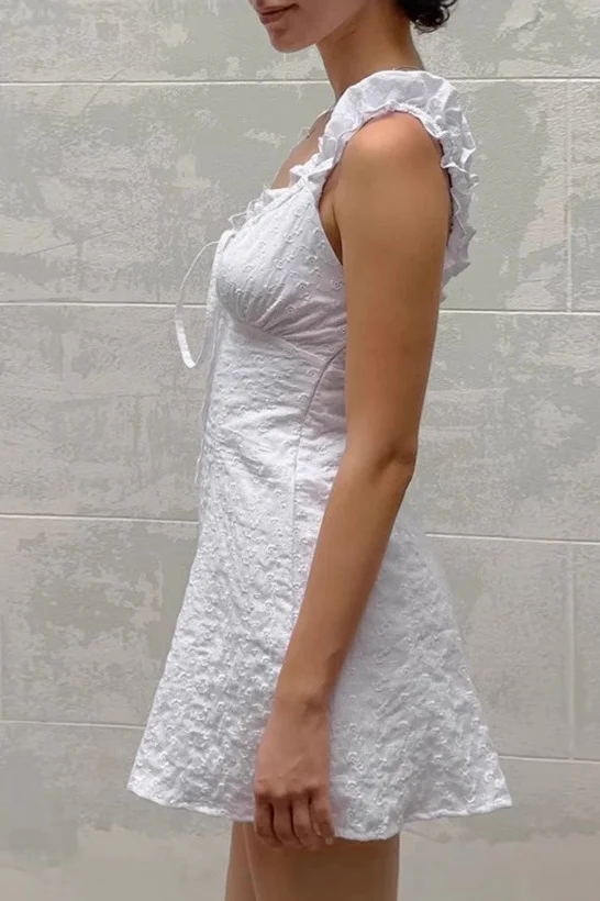 Short Sleeve Ruffled Boho Dress - Image 3