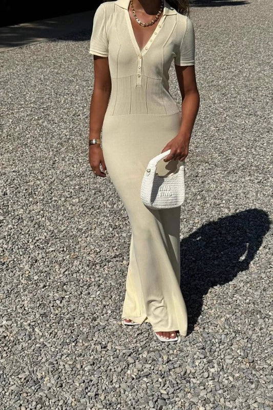 Short Sleeve Slim Fit Maxi Dress - Image 4