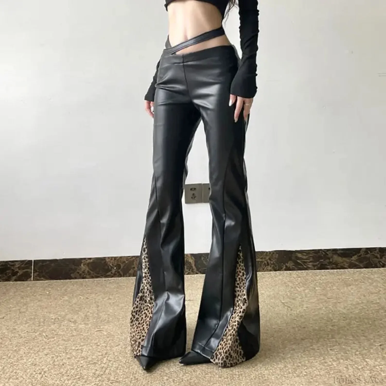 Short-Waisted Gothic Panther Leather Pant - Image 4
