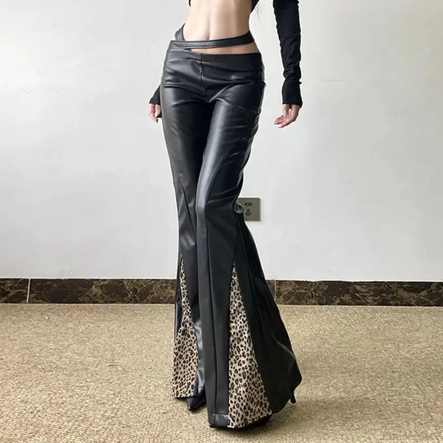 Short-Waisted Gothic Panther Leather Pant - Image 6