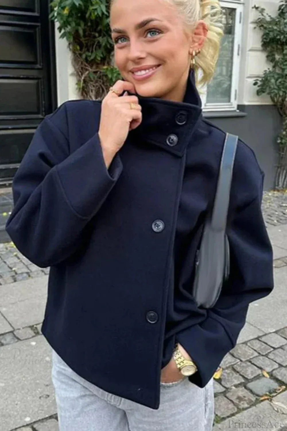 Short Woolen Casual Lapel Overcoat - Image 3