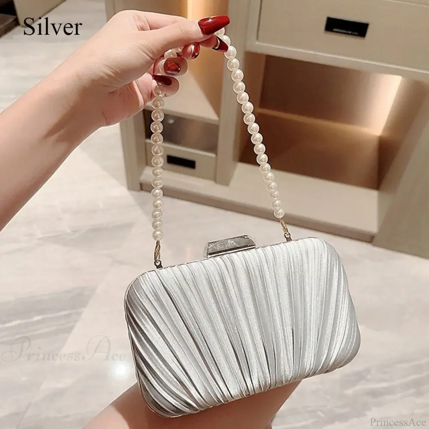 Silk Evening Bag Elegant Fashion Banquet Clutch Bag - Image 6