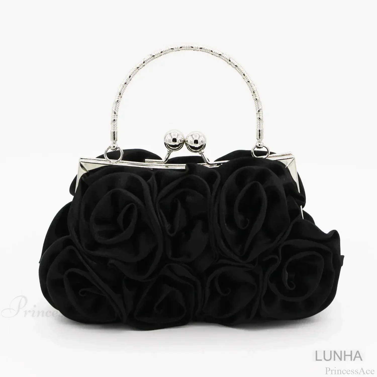 Silk Rose Flower Frame Dinner Clutch Bag - Image 2