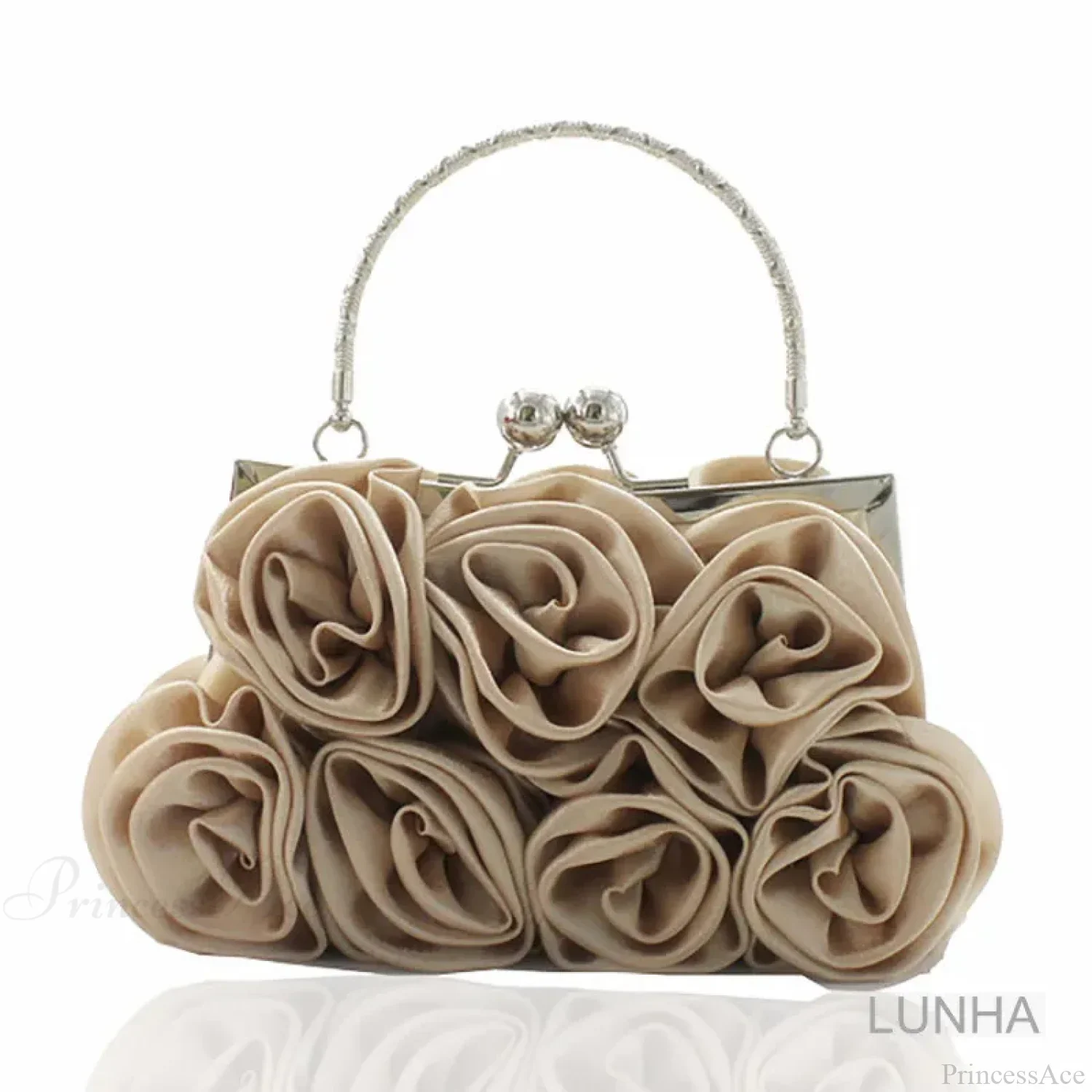 Silk Rose Flower Frame Dinner Clutch Bag - Image 6