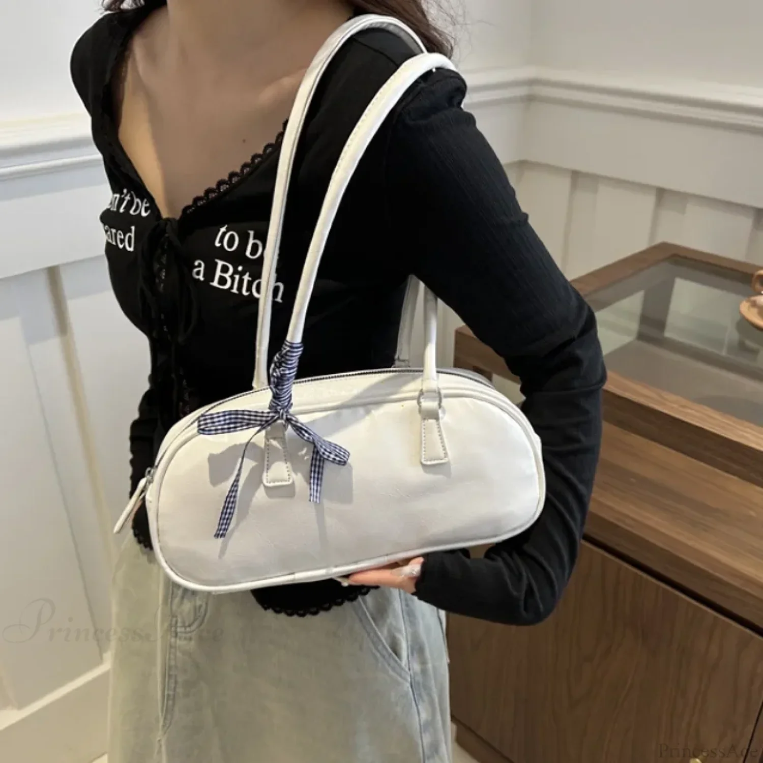Silver Pillow Crossbody Shoulder Bag - Image 4