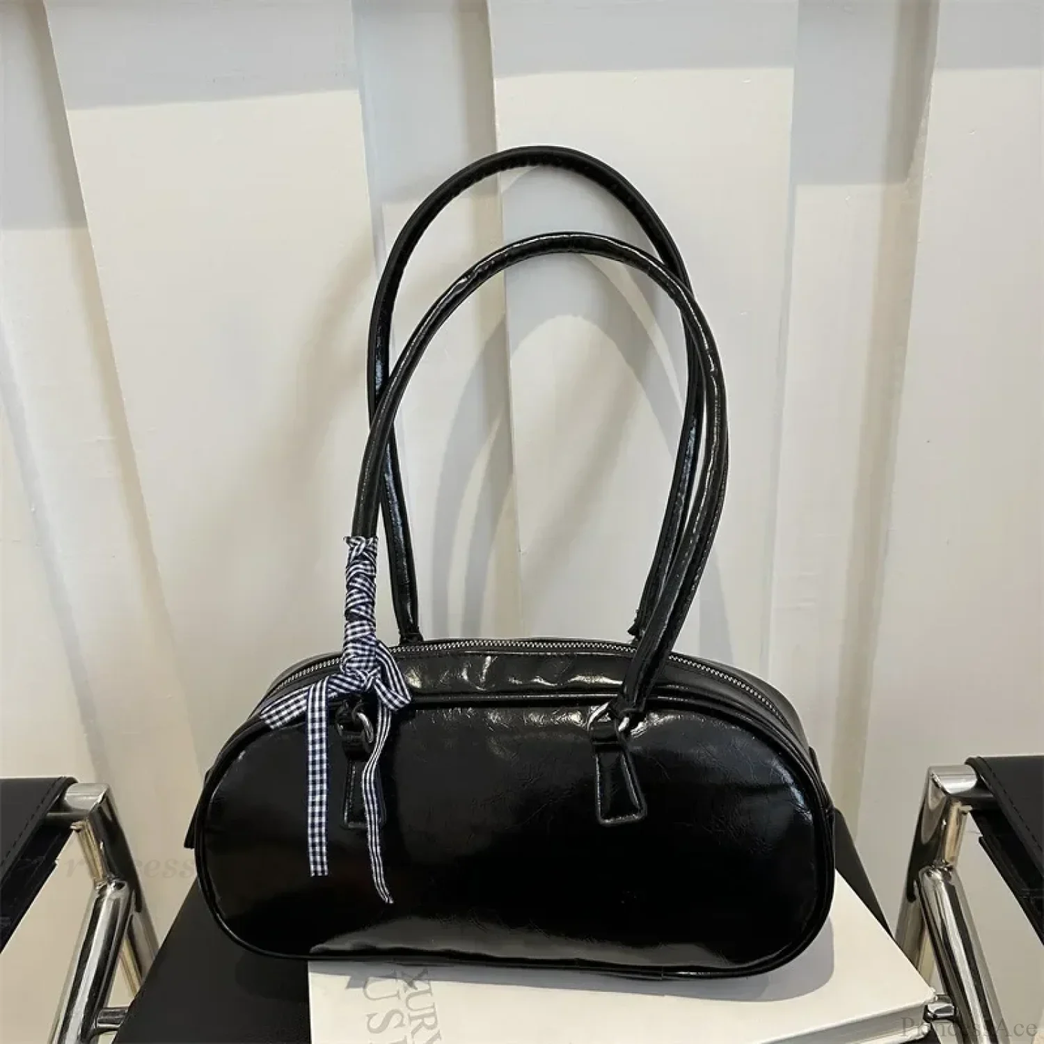 Silver Pillow Crossbody Shoulder Bag - Image 7