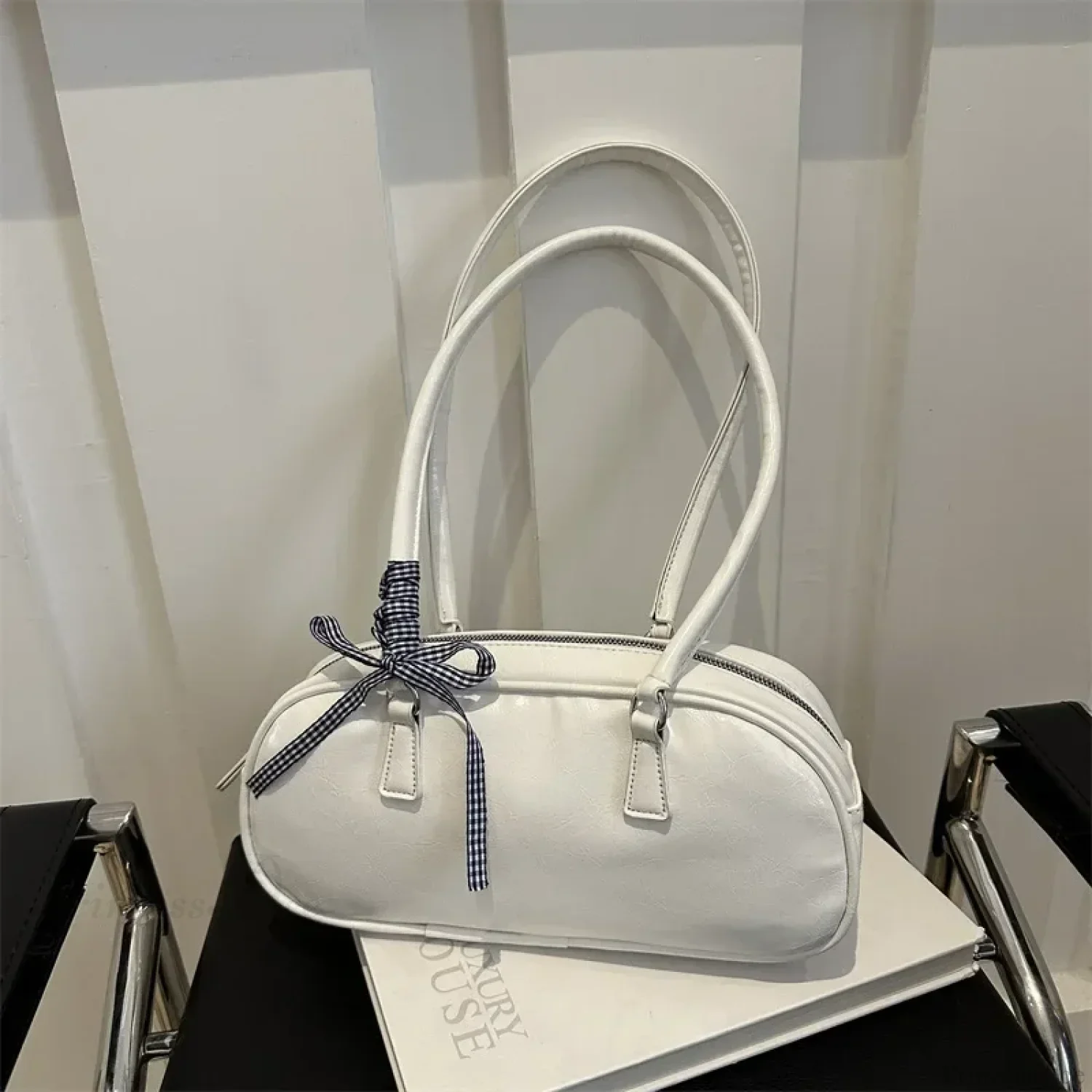 Silver Pillow Crossbody Shoulder Bag - Image 8