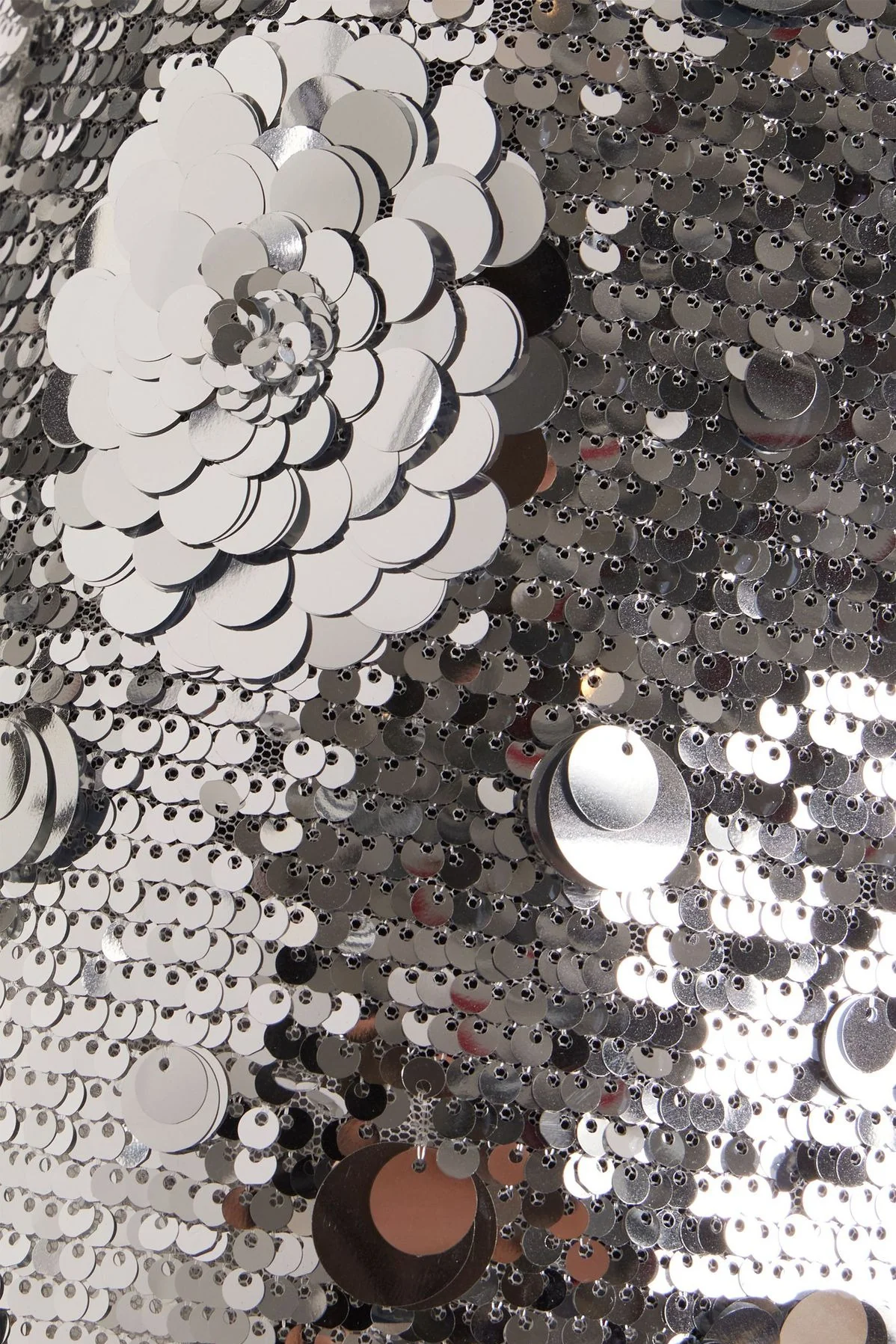 Silver Sequin 3D Flower Elegant Prom Dress - Image 4