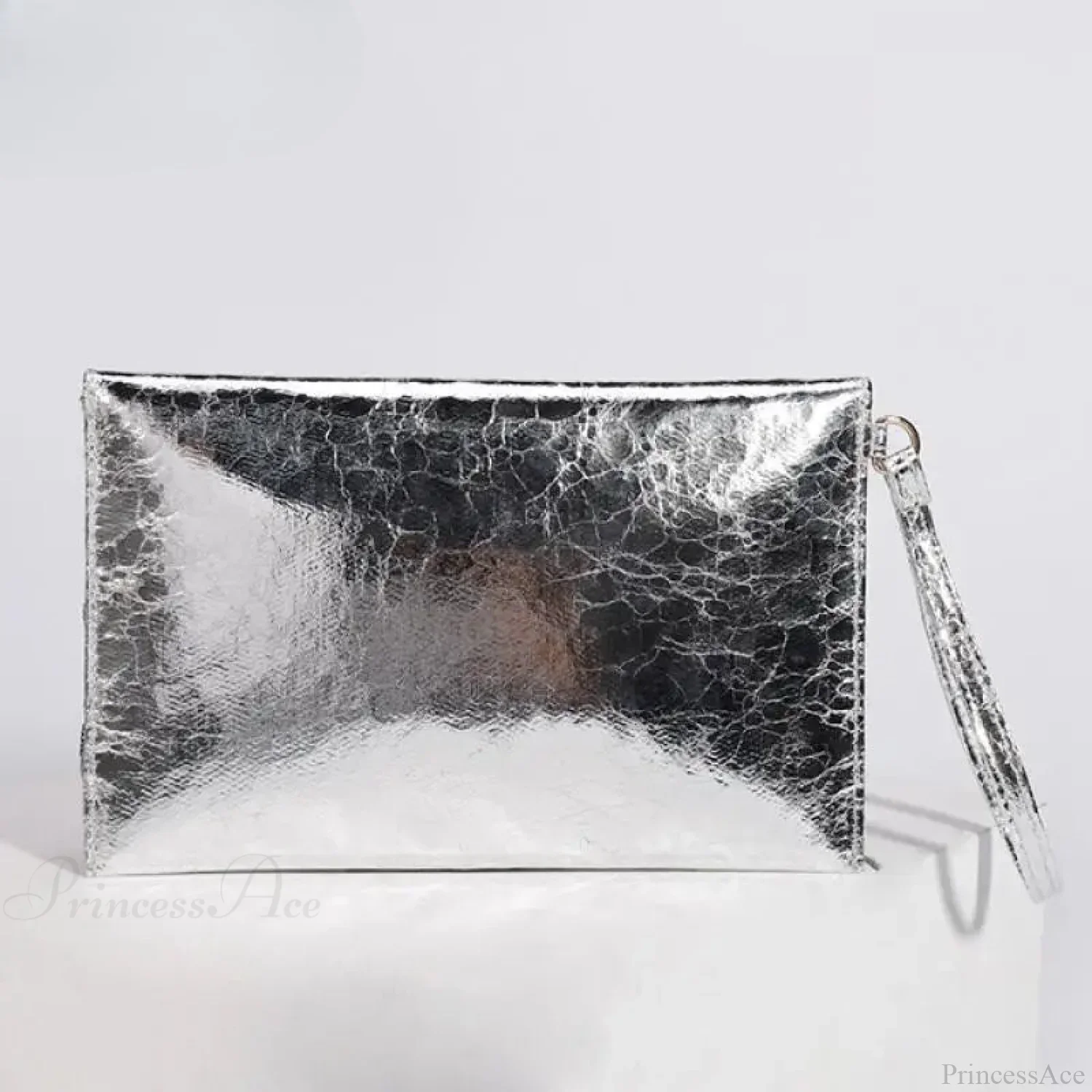 Silver Sequin Rhinestone Evening Clutch Wristlet - Image 2