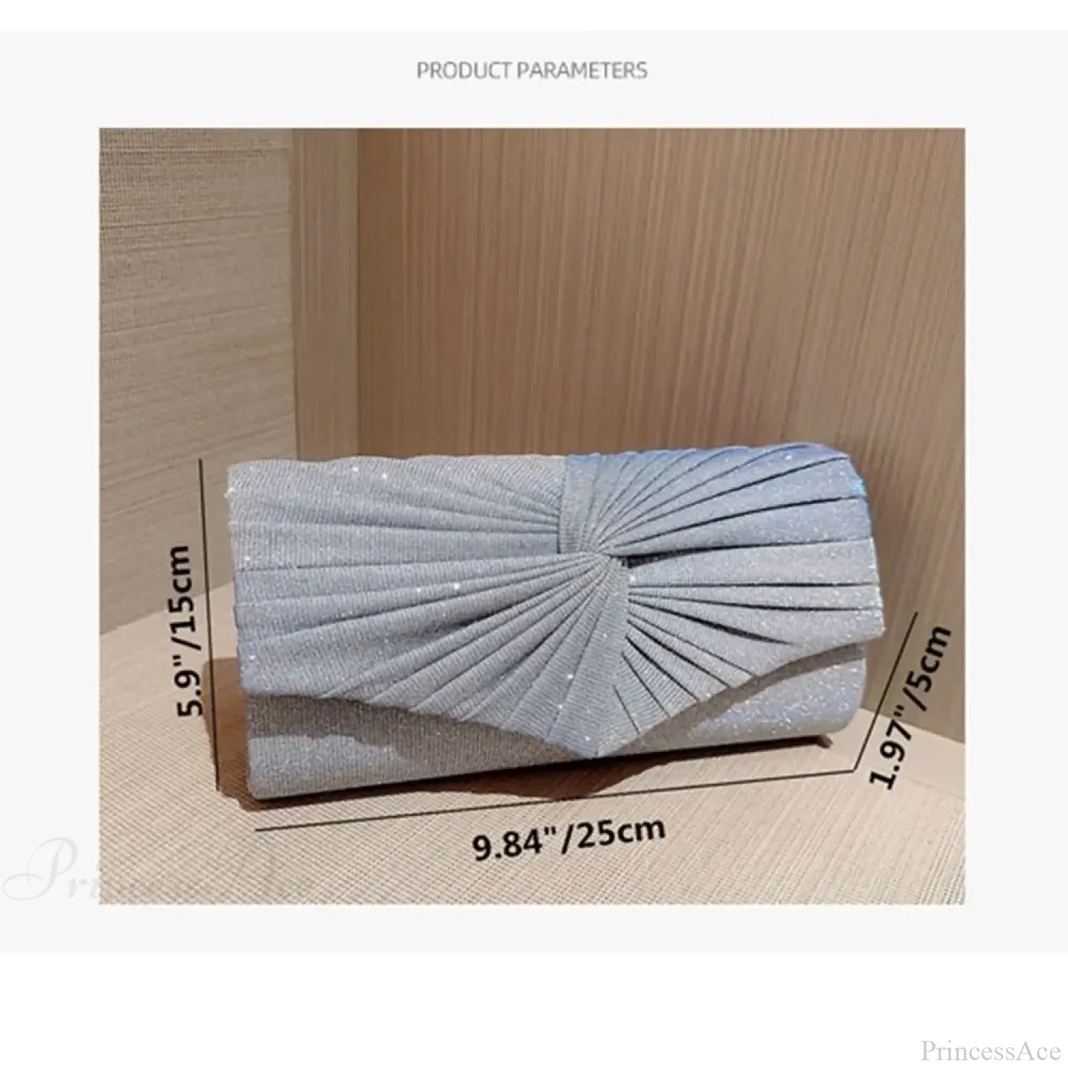 Silvery Sequin Clutch Evening Bag Luxury Party Shoulder Bag - Image 5