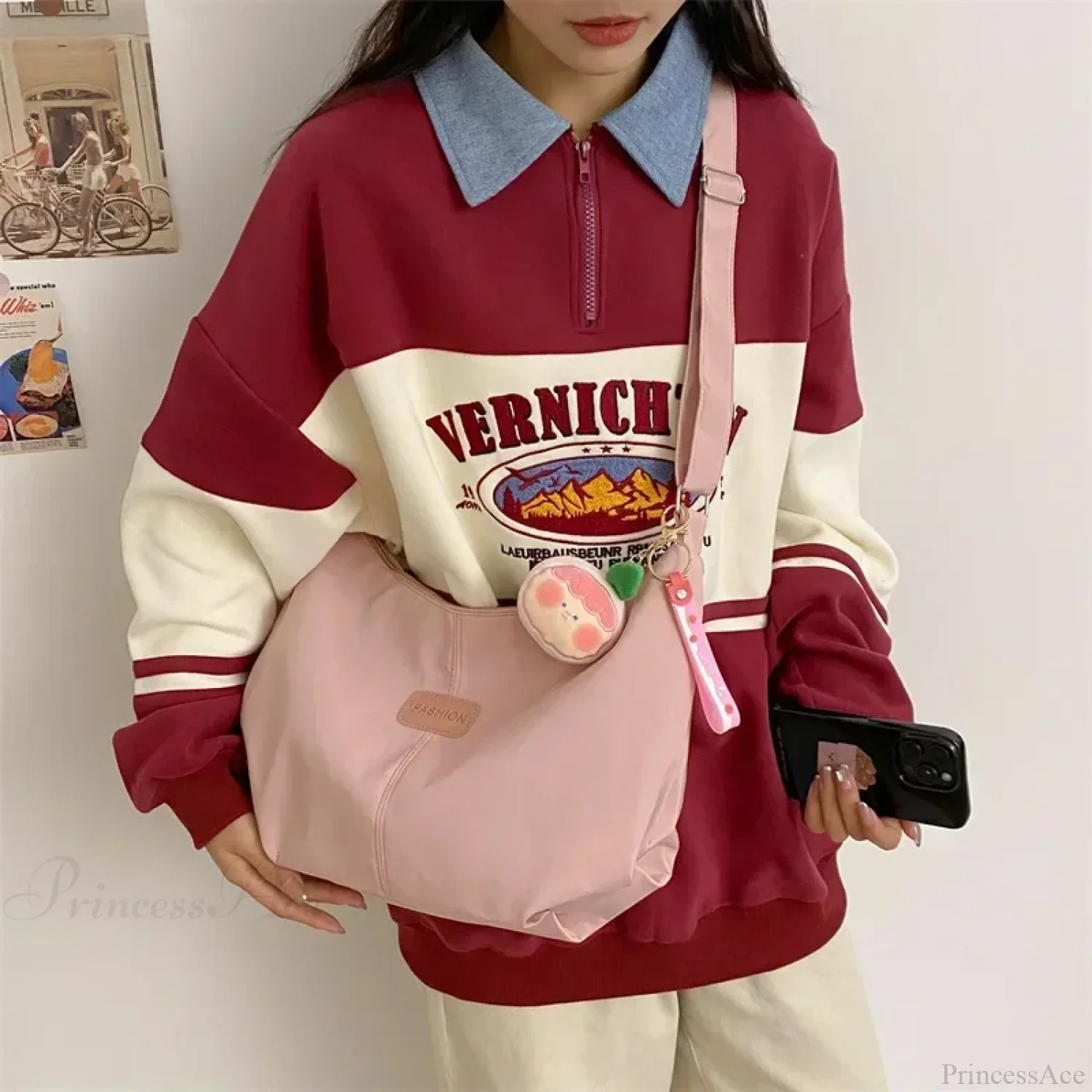 Simple College Style Nylon Large Crossbody - Image 3