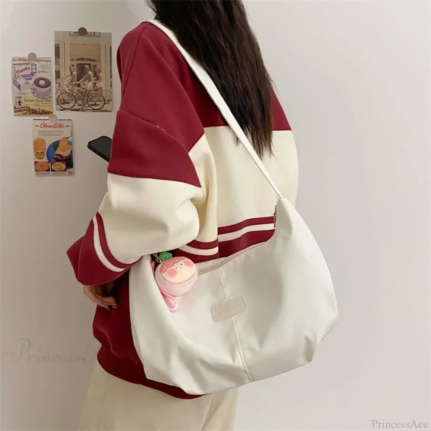Simple College Style Nylon Large Crossbody - Image 4