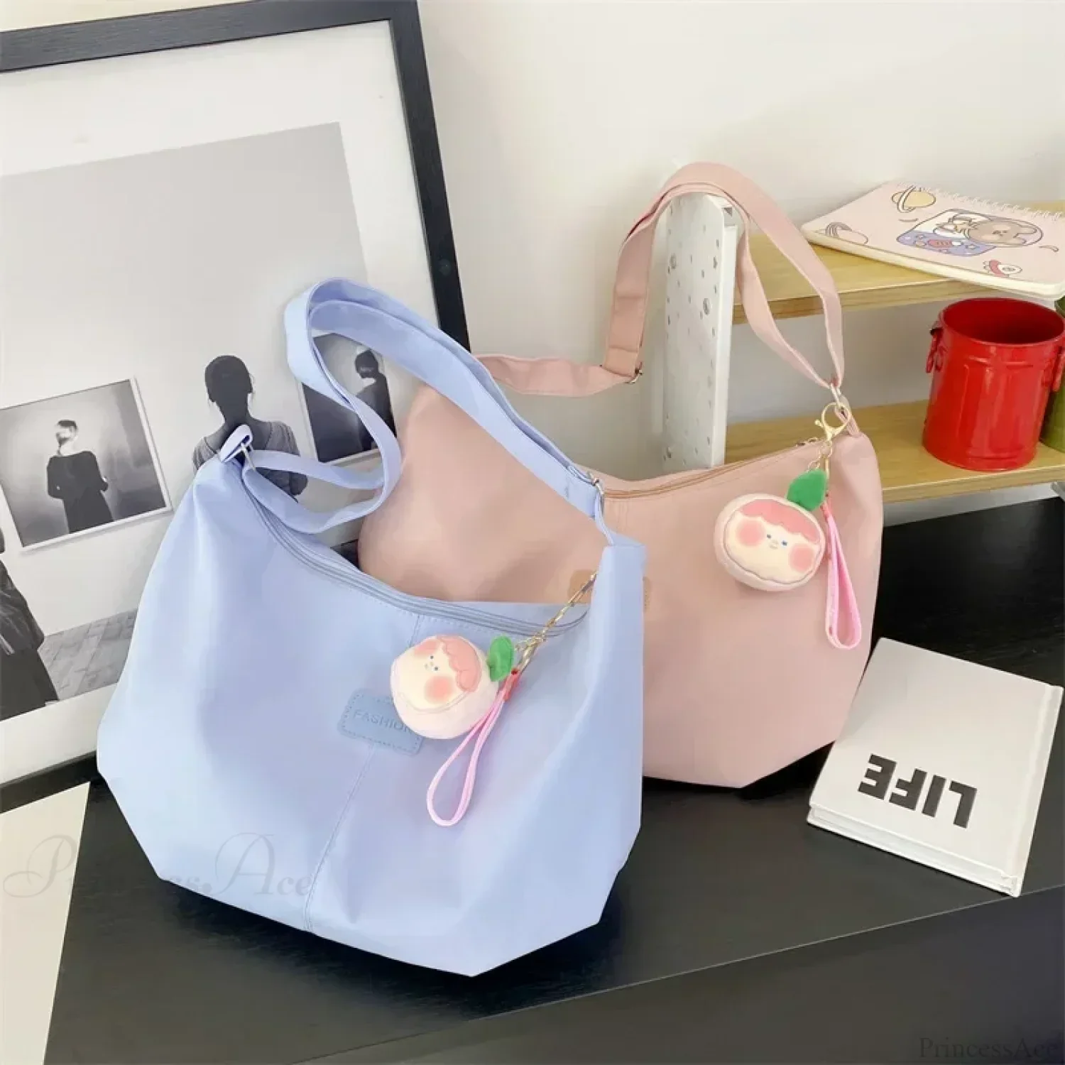 Simple College Style Nylon Large Crossbody - Image 5