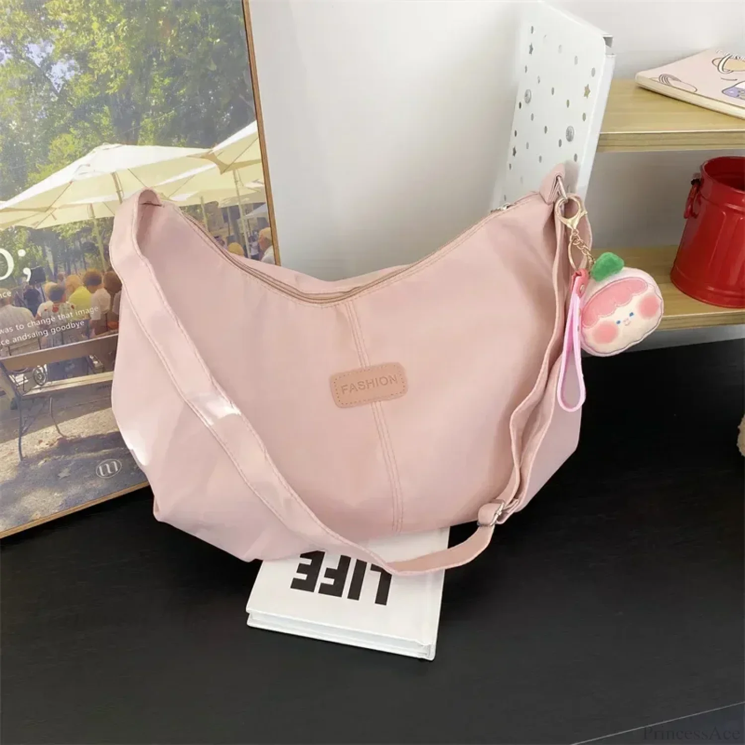 Simple College Style Nylon Large Crossbody - Image 9