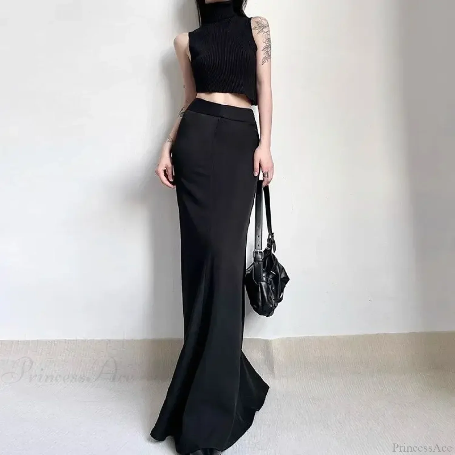 Simple High Waist A-line Skirt - Image 4