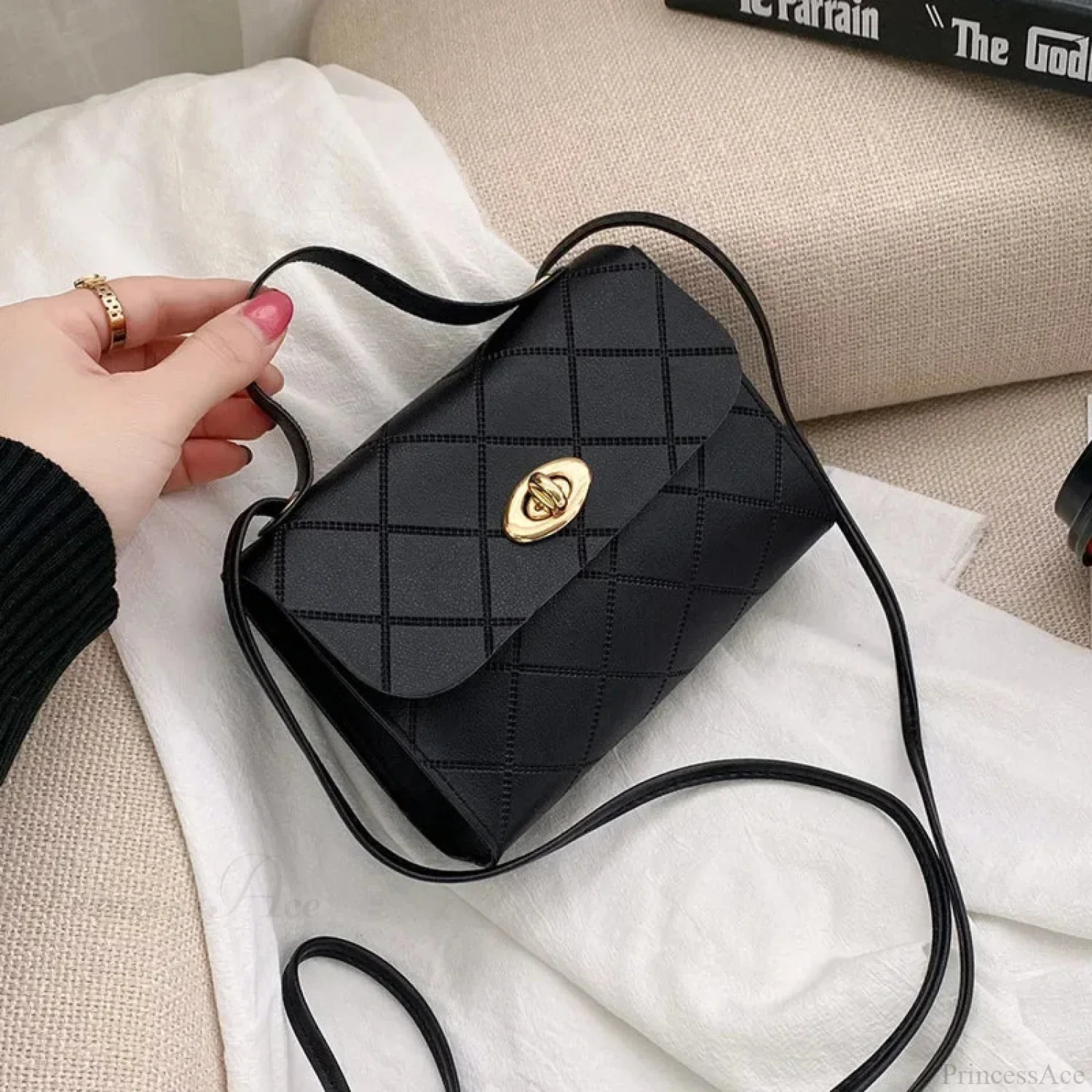 Simple PU Leather Mobile Phone Coin Crossbody Handbag - Image 3