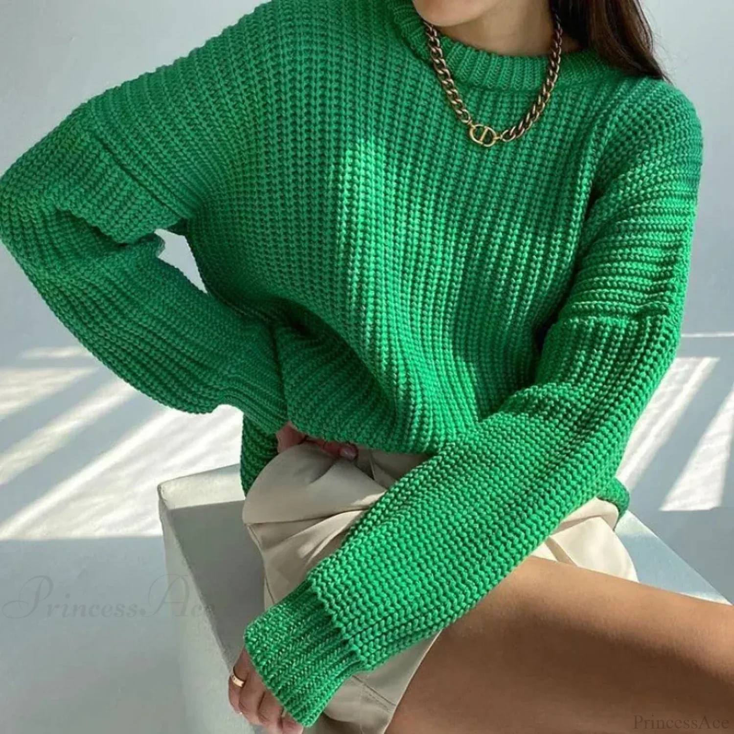 Simple Pullover Purple Y2k Sweater