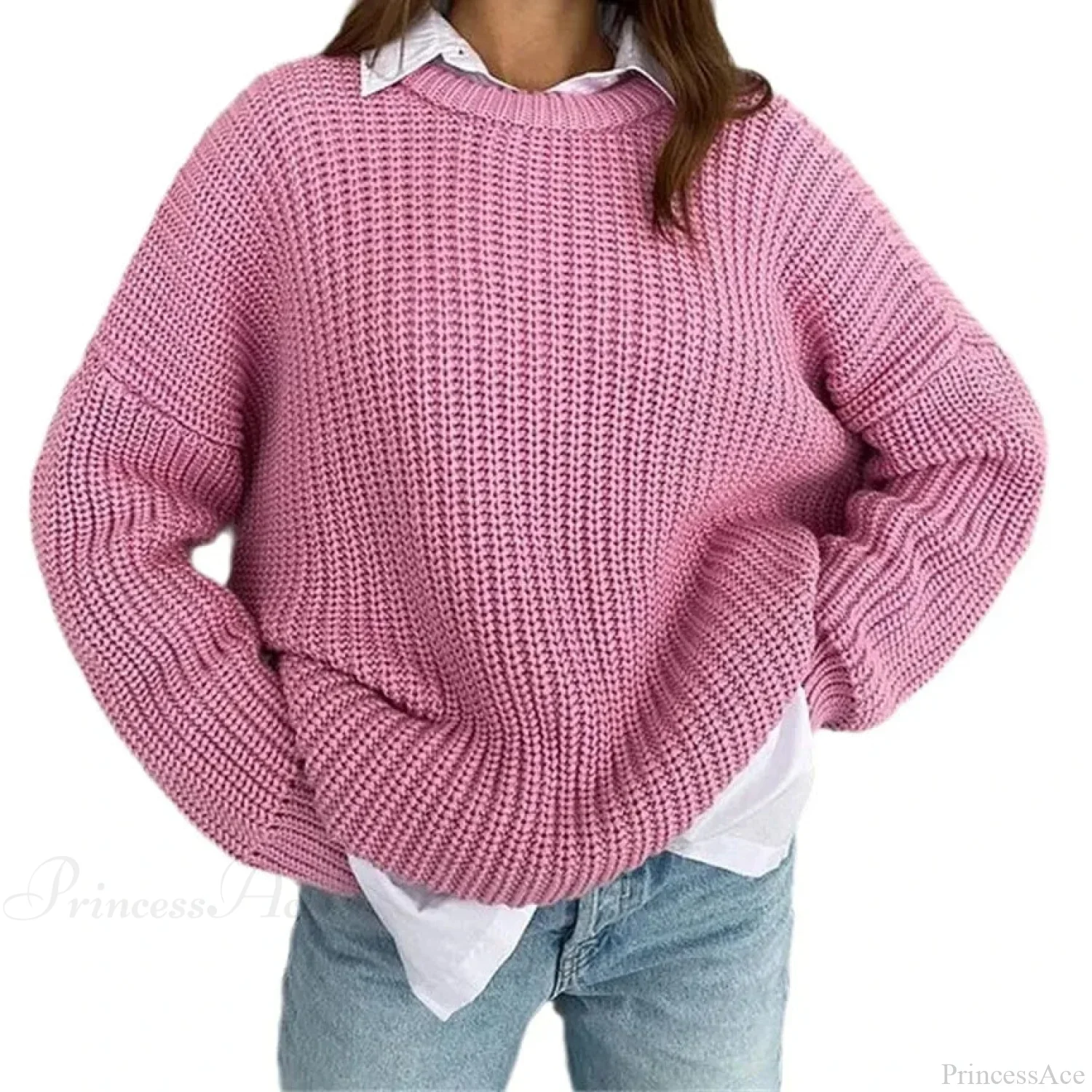 Simple Pullover Purple Y2k Sweater - Image 3