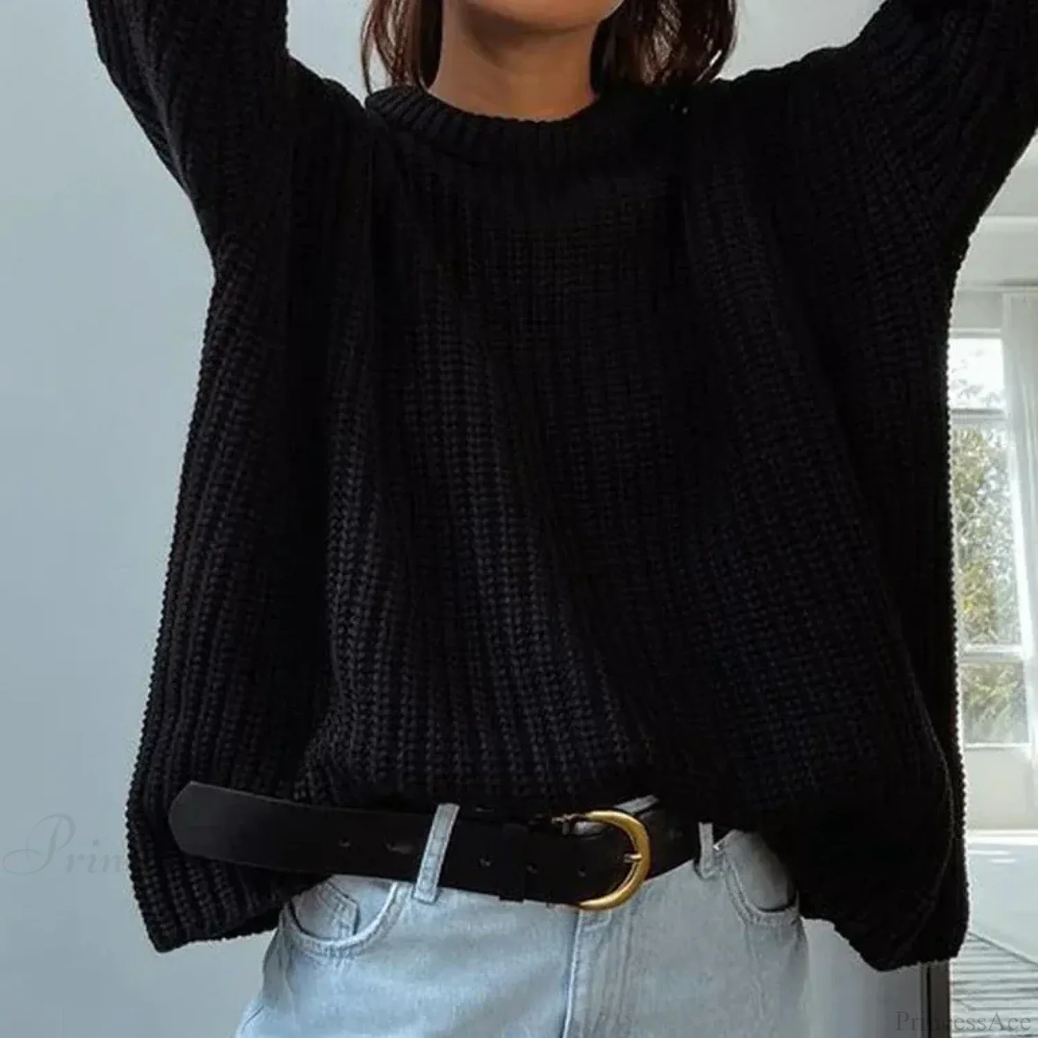 Simple Pullover Purple Y2k Sweater - Image 4
