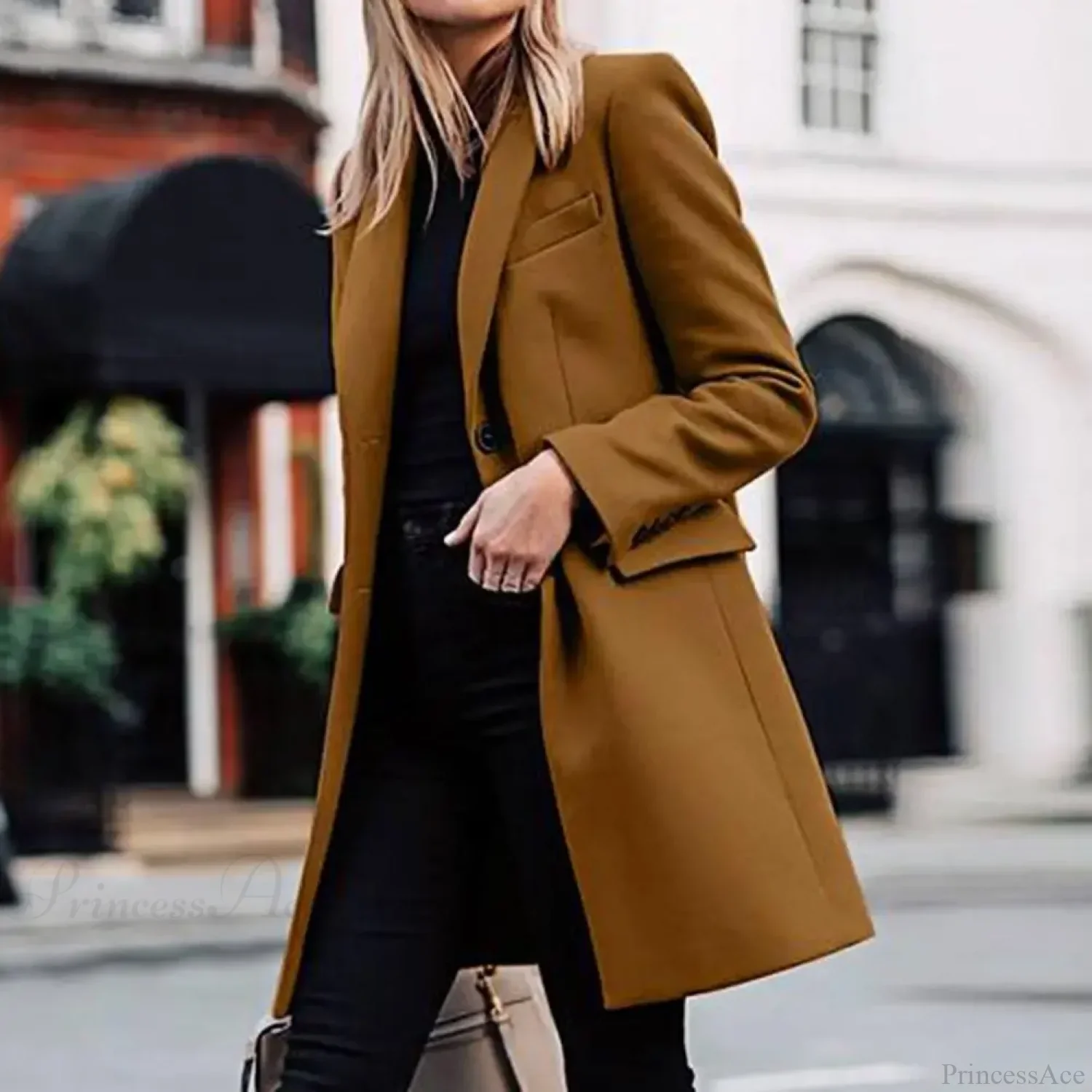 Single-Breasted Wool Suit Blazer Overcoat - Image 3